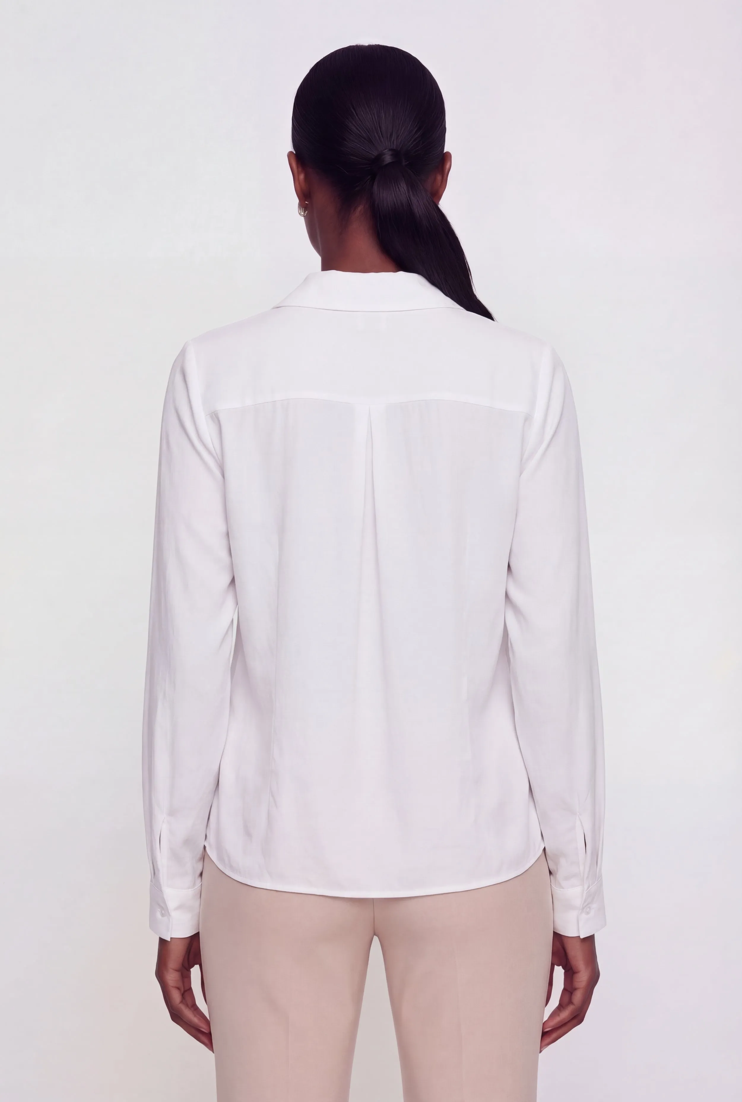 Crepe Knit Long Sleeve Button Front Shirt sold by Rainbow product image thumbnail 5