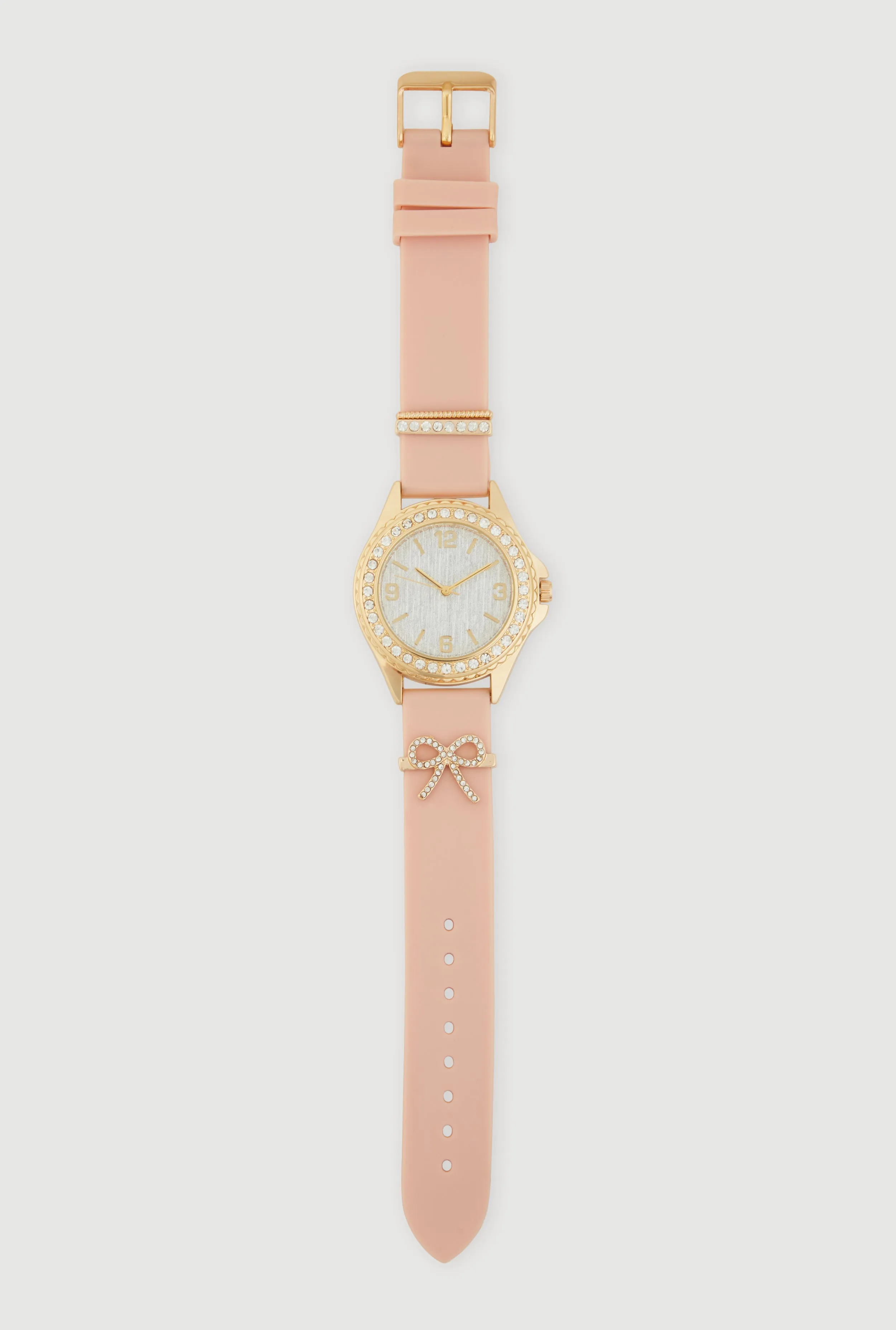 Rhinestone Bow Silicone Strap Analog Watch sold by Rainbow product image thumbnail 3