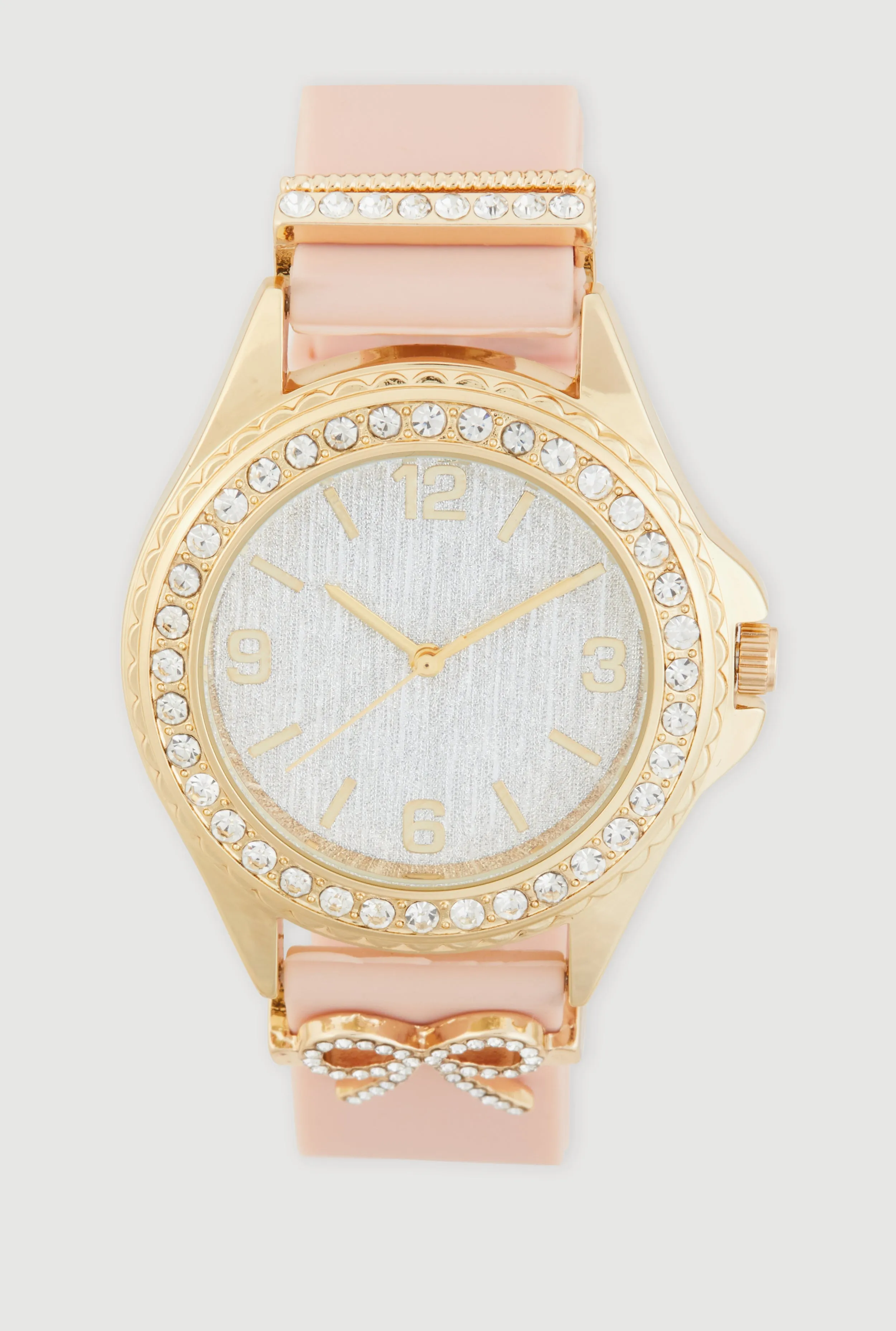 Rhinestone Bow Silicone Strap Analog Watch sold by Rainbow