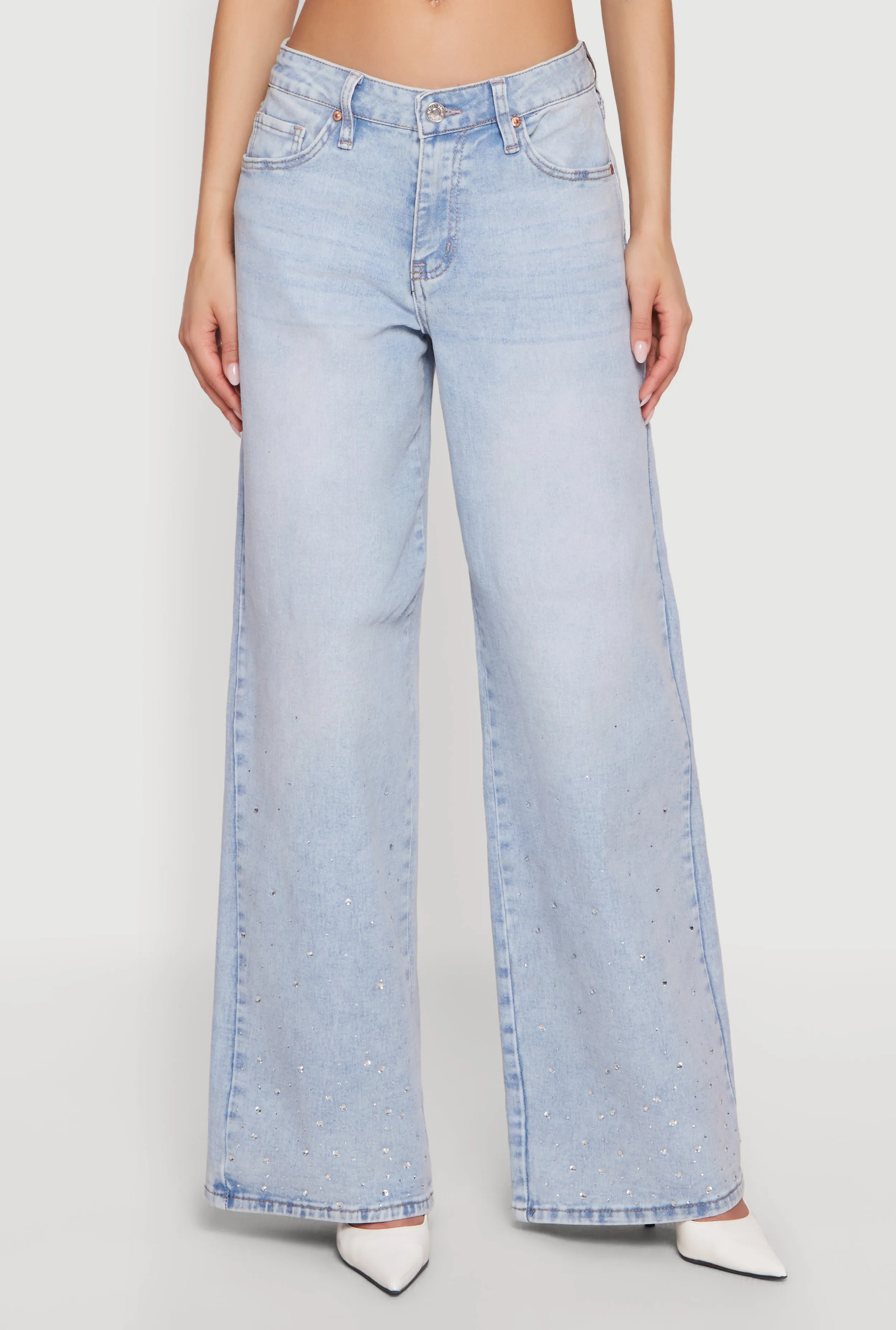 Almost Famous Rhinestone Wide Leg Jeans sold by Rainbow product image thumbnail 3