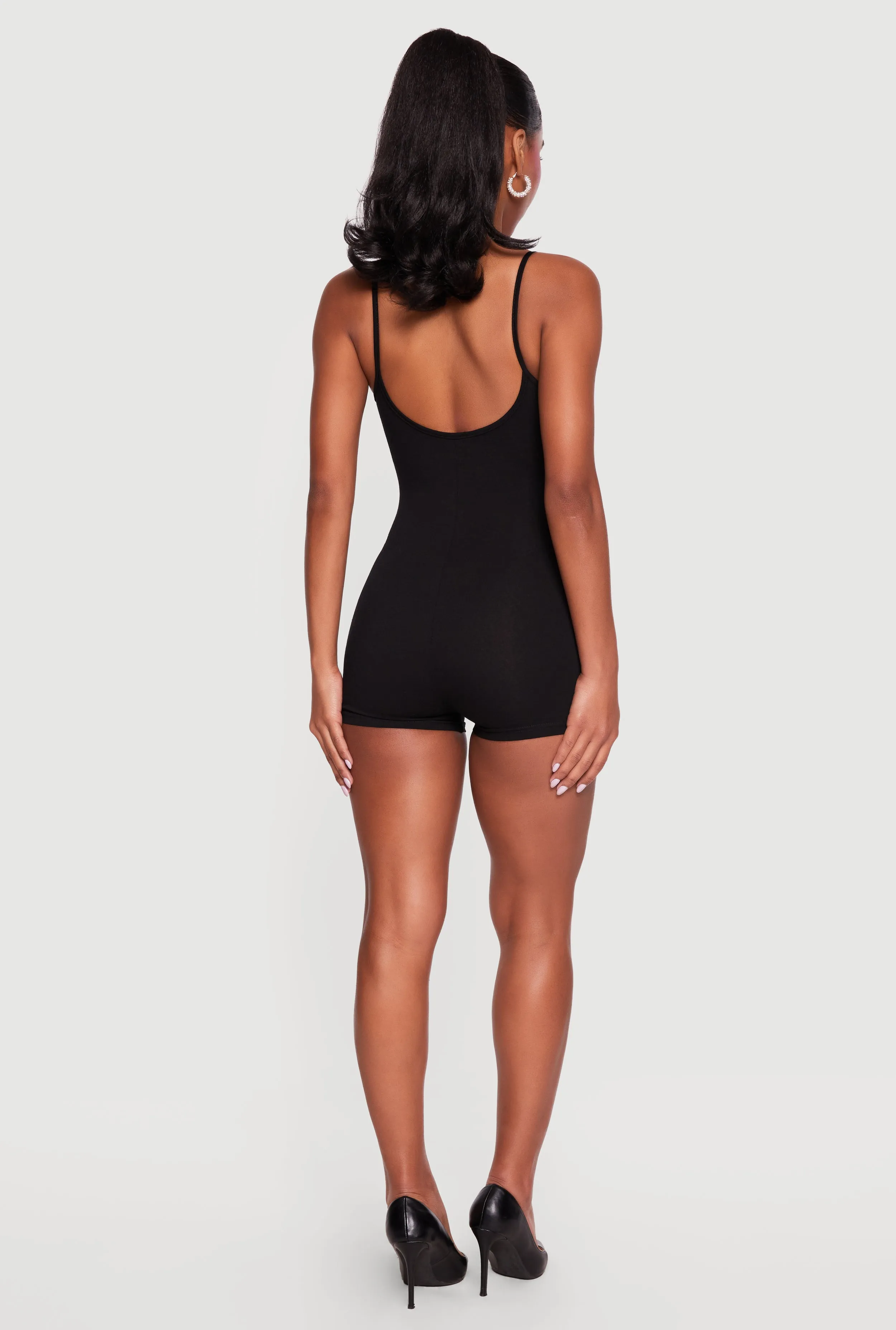 Scoop Neck Cami Biker Romper sold by Rainbow product image thumbnail 3