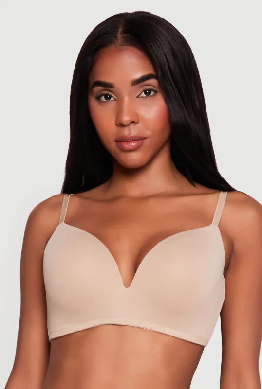 Solid Molded Padded Plunge Bra made by Rainbow