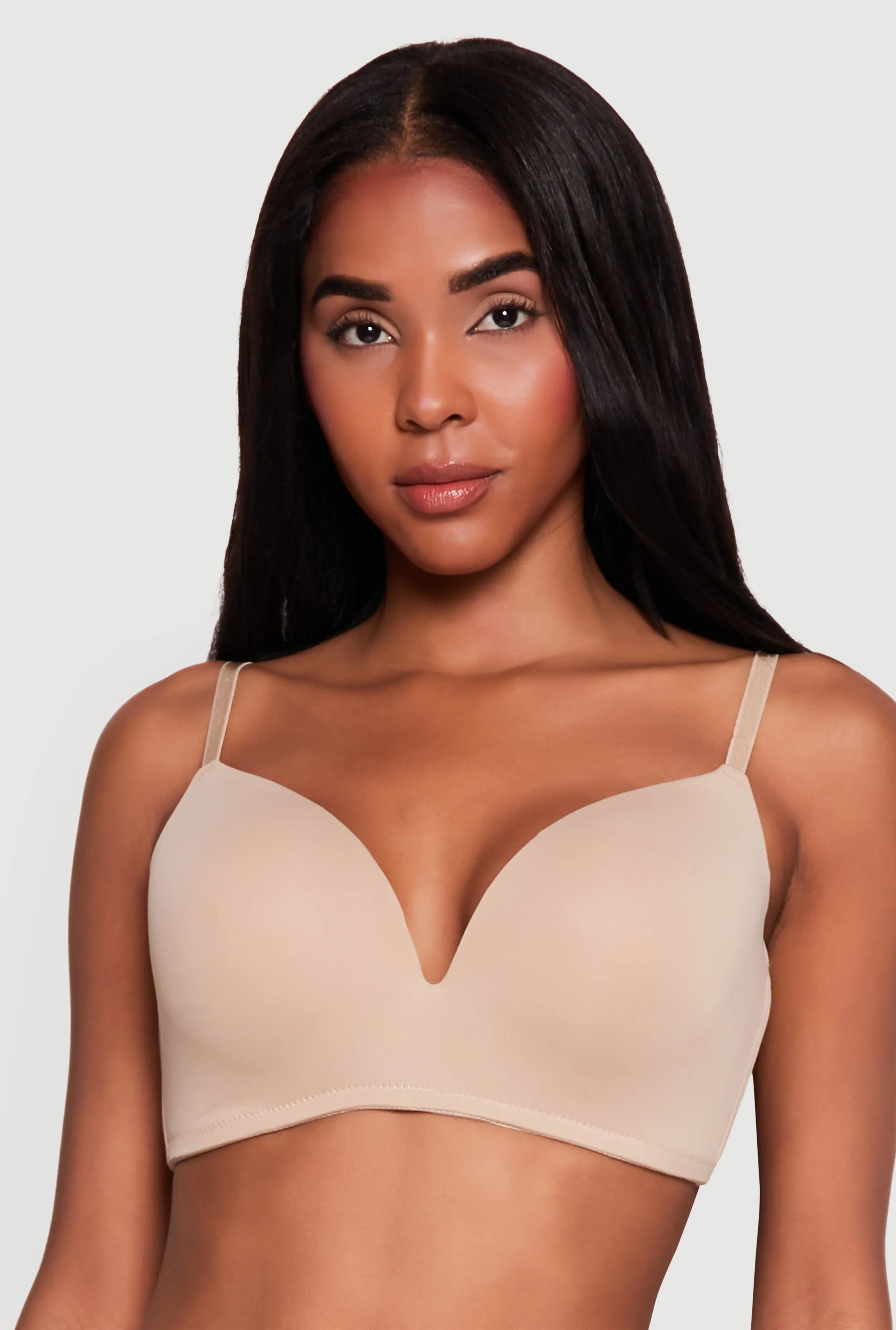 Solid Molded Padded Plunge Bra sold by Rainbow