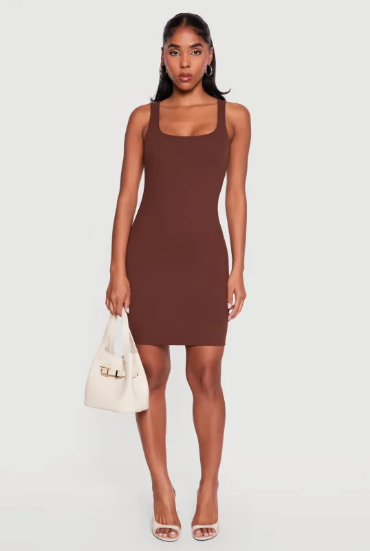 Double Layered Square Neck Mini Dress made by Ambiance