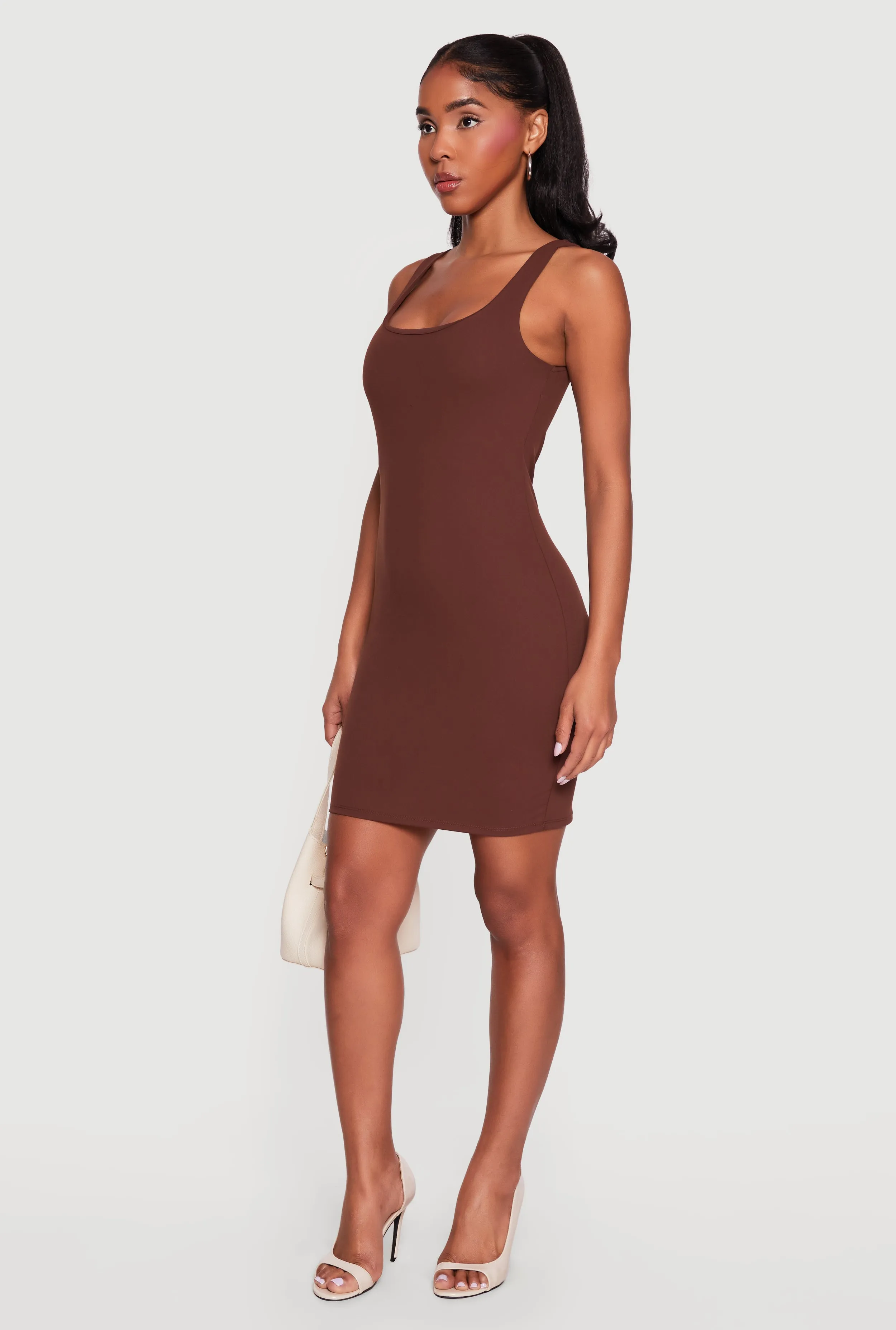Double Layered Square Neck Mini Dress sold by Rainbow product image thumbnail 2