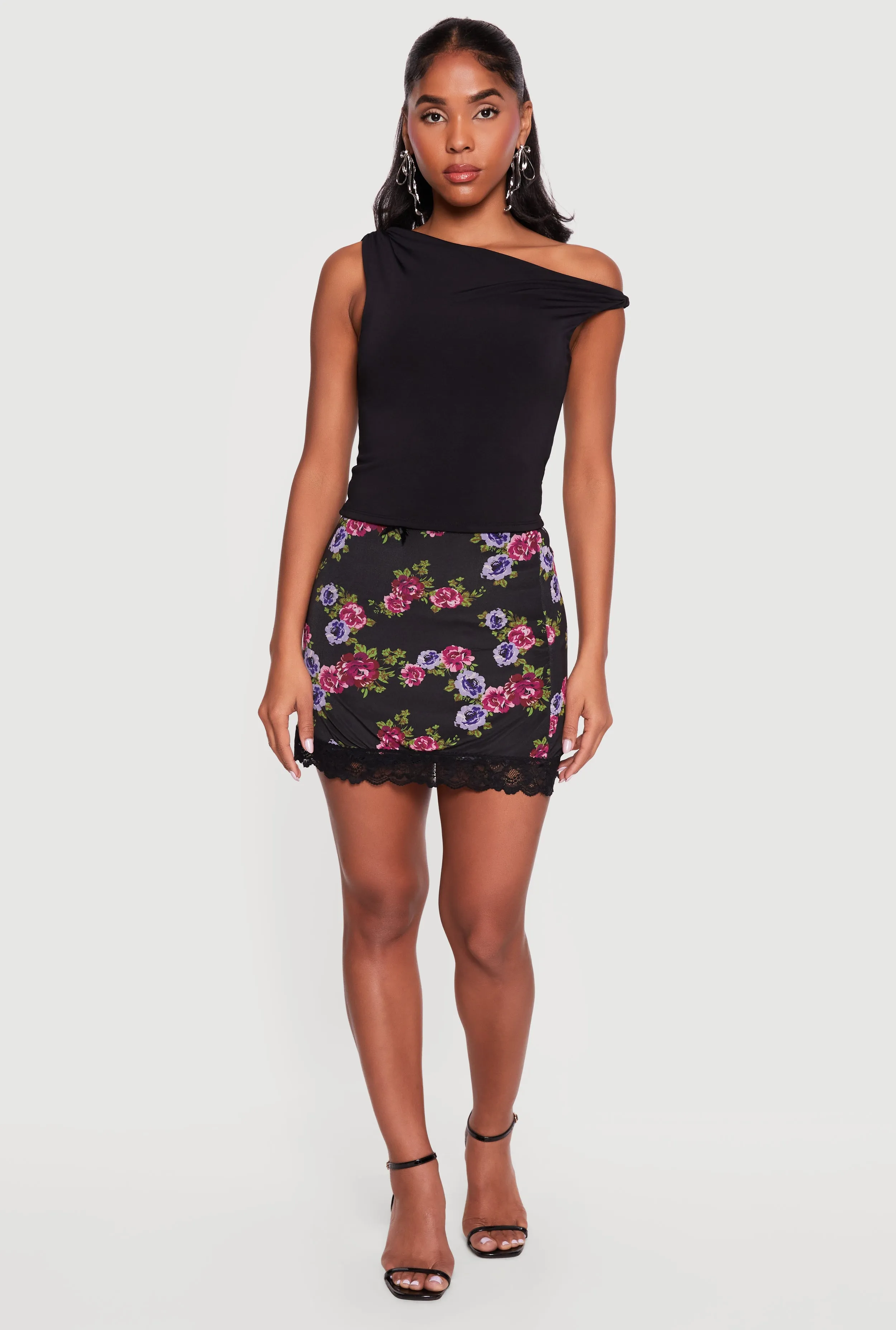 Lace Trim Mini Skirt sold by Rainbow