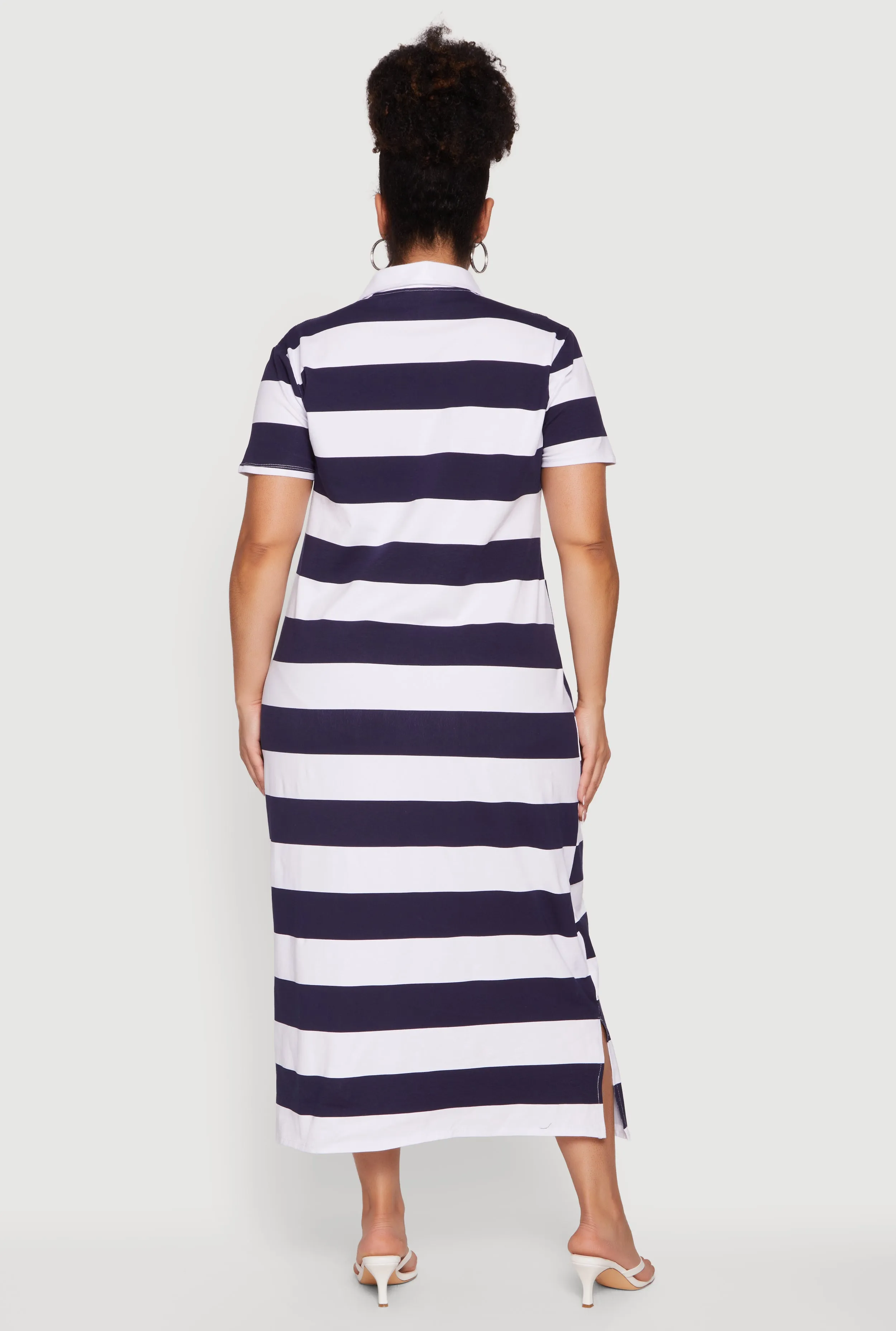 Plus Size Striped Polo Midi Dress sold by Rainbow product image thumbnail 3