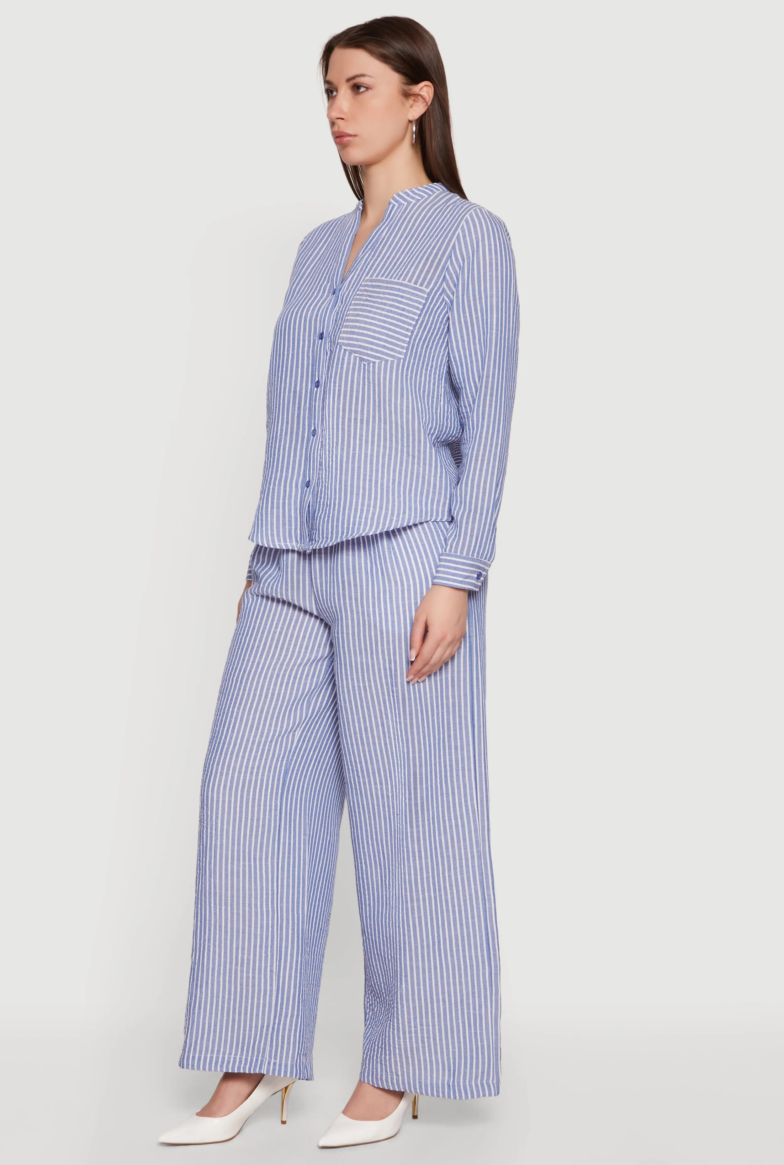 Striped Wide Leg Pull On Casual Pants sold by Rainbow product image thumbnail 2