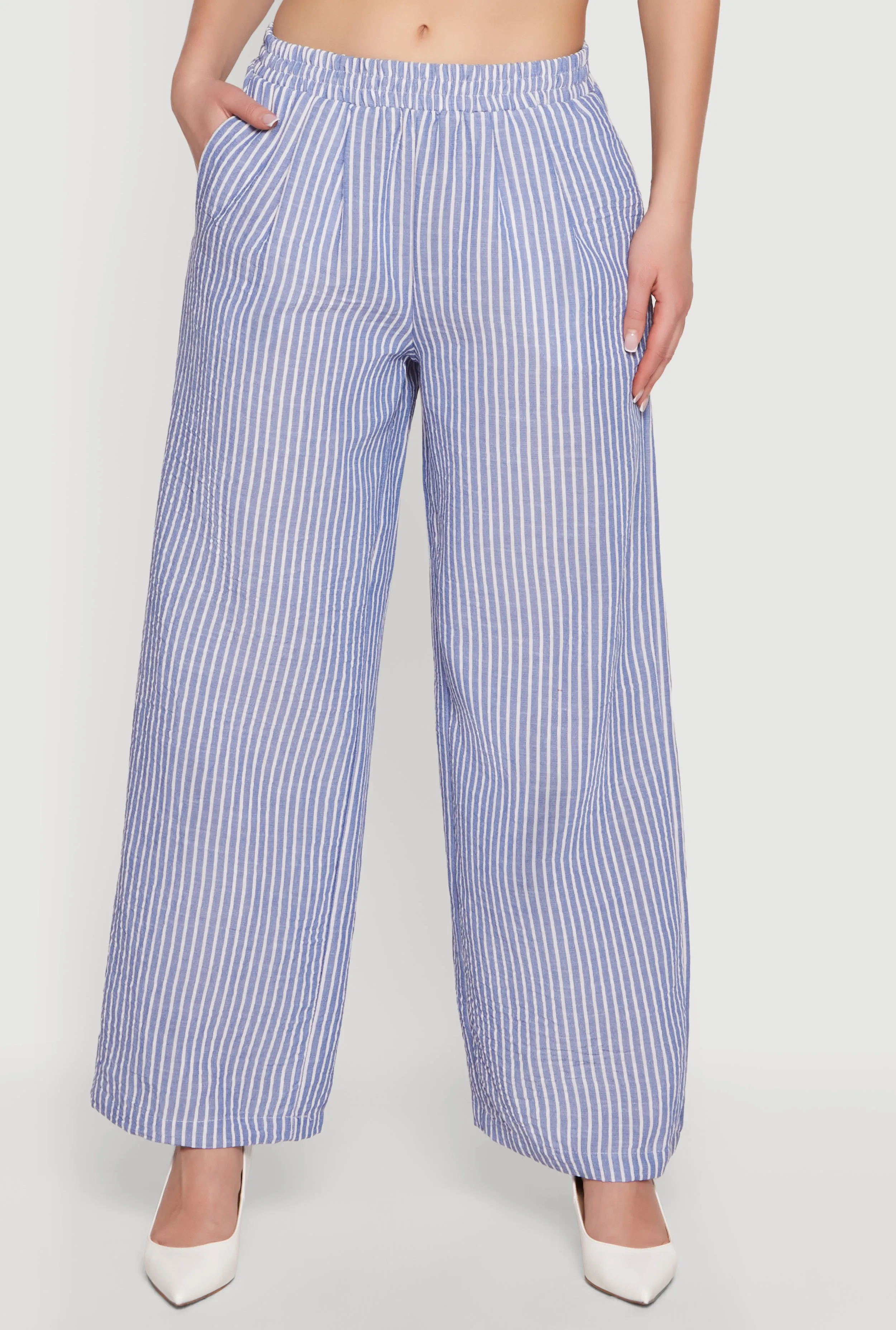 Striped Wide Leg Pull On Casual Pants sold by Rainbow product image thumbnail 3