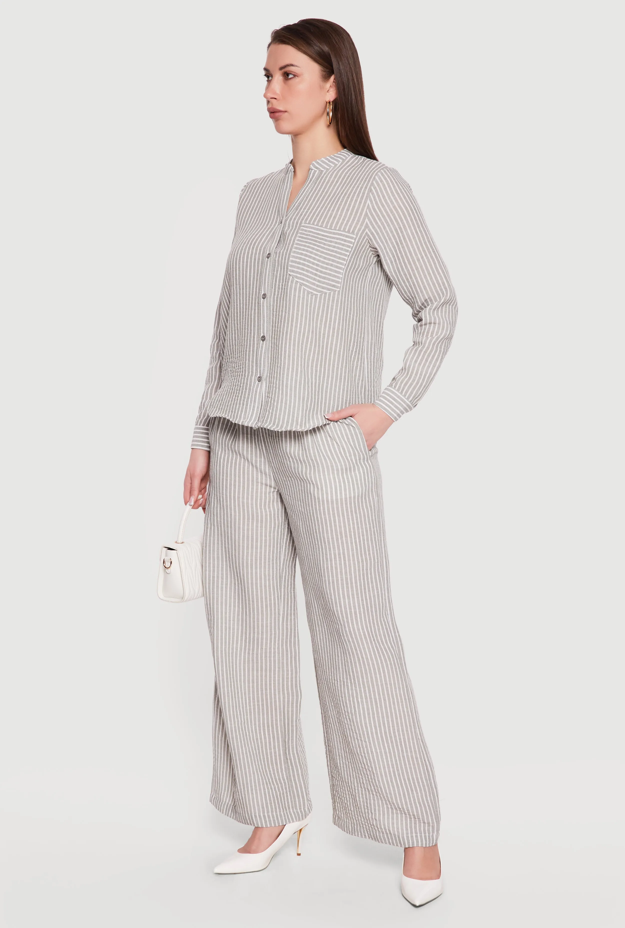 Striped Wide Leg Pull On Casual Pants sold by Rainbow product image thumbnail 2