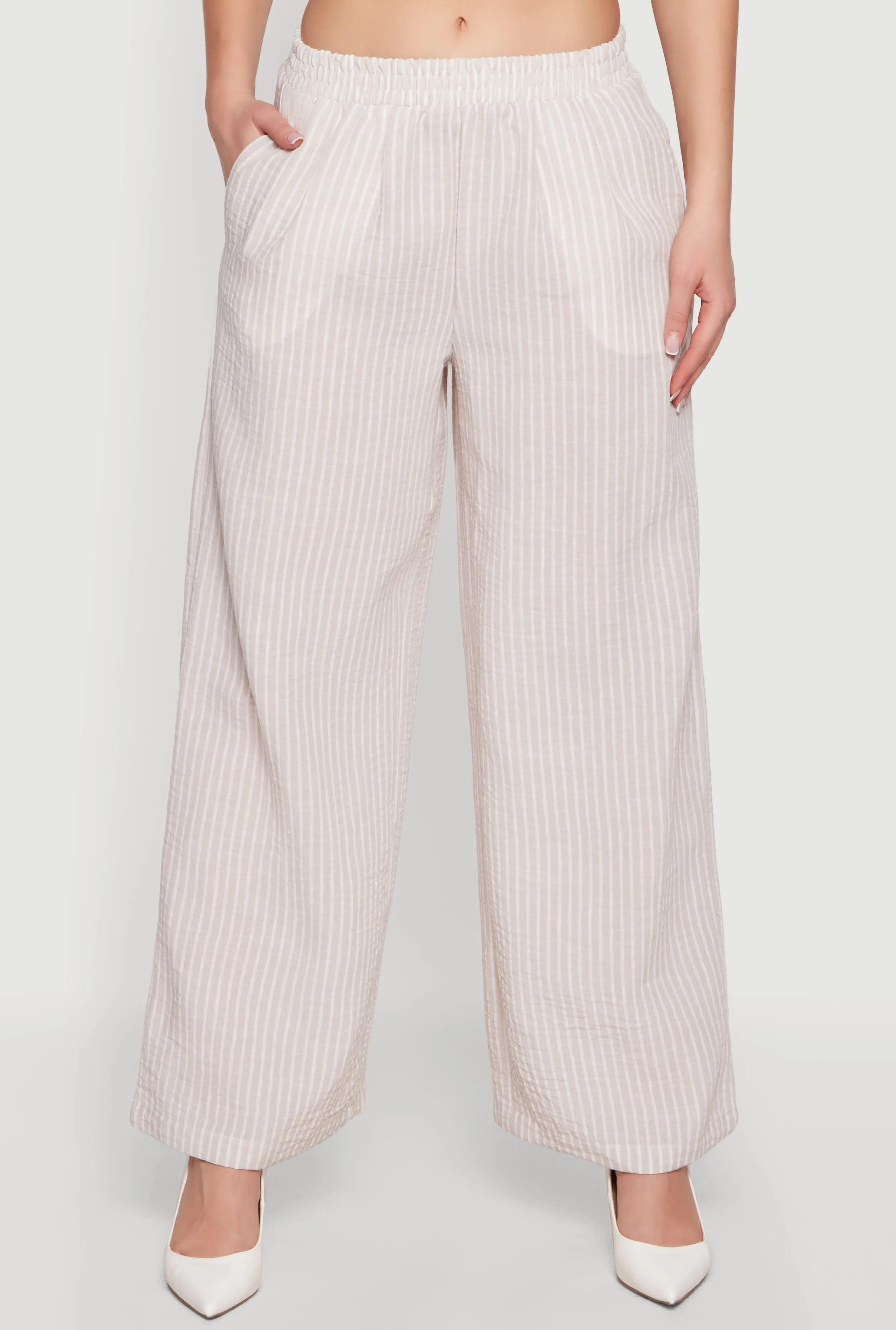 Striped Wide Leg Pull On Casual Pants sold by Rainbow product image thumbnail 3