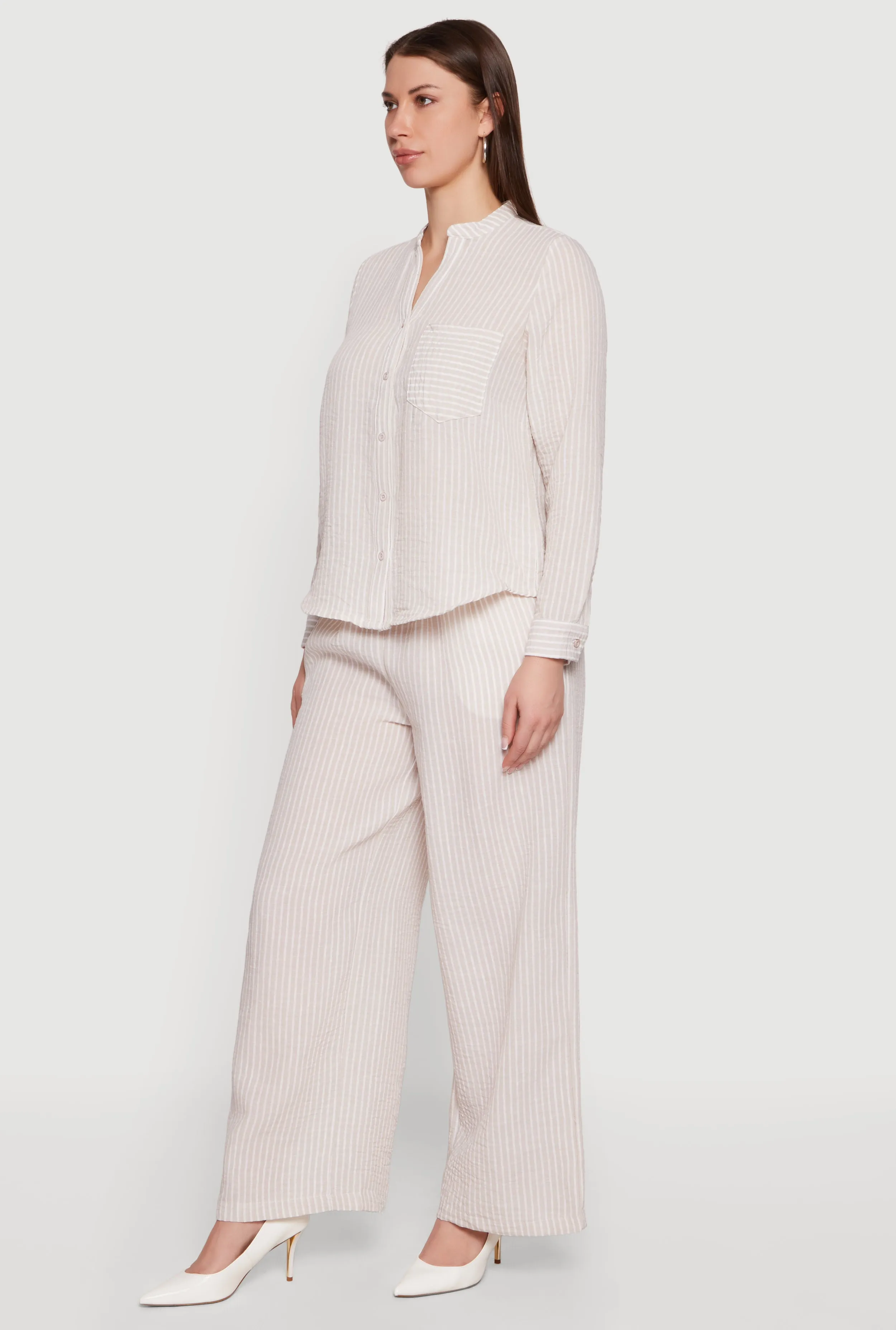 Striped Wide Leg Pull On Casual Pants sold by Rainbow product image thumbnail 2