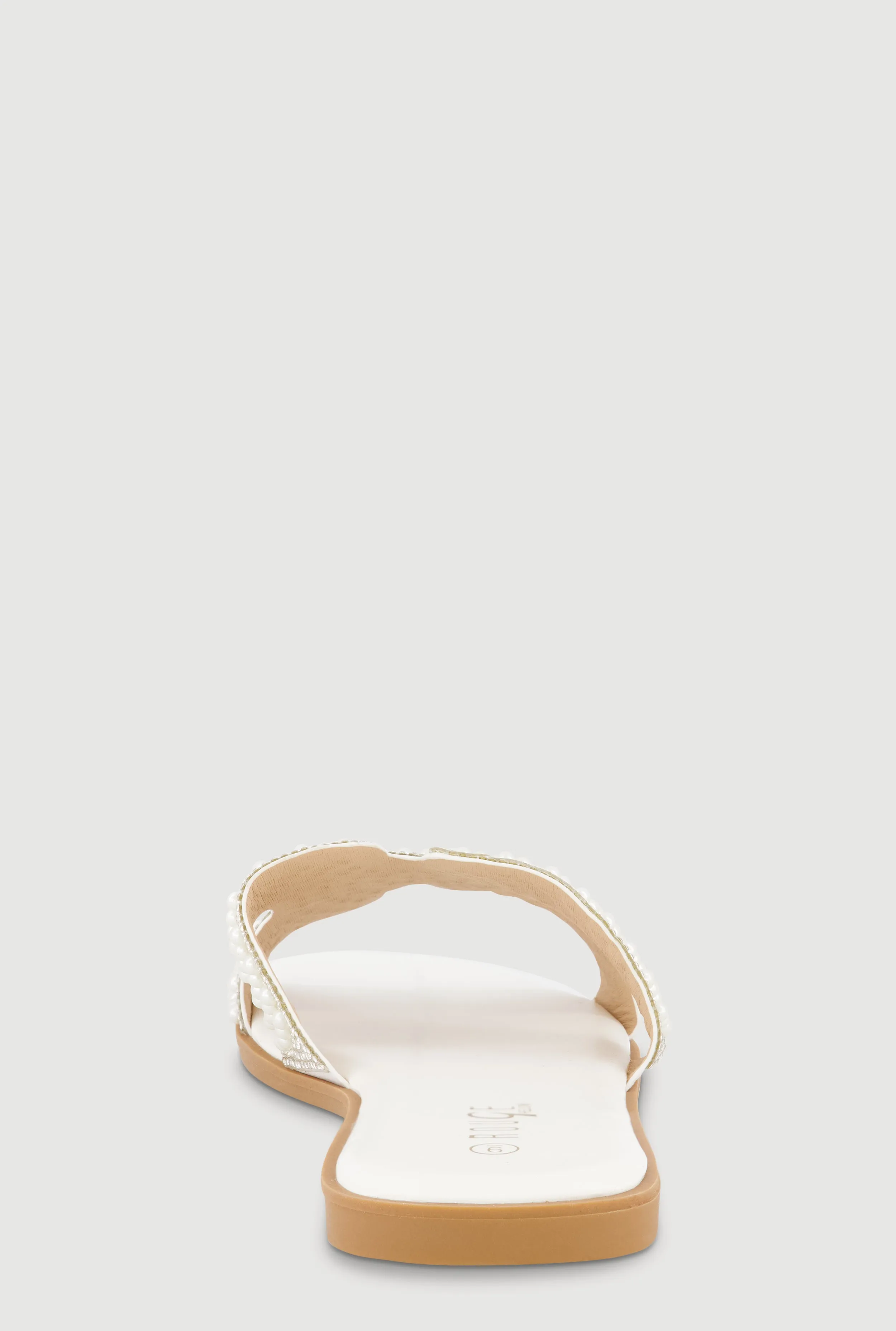 Faux Pearl H Band Slide Sandals with Rhinestones sold by Rainbow product image thumbnail 3