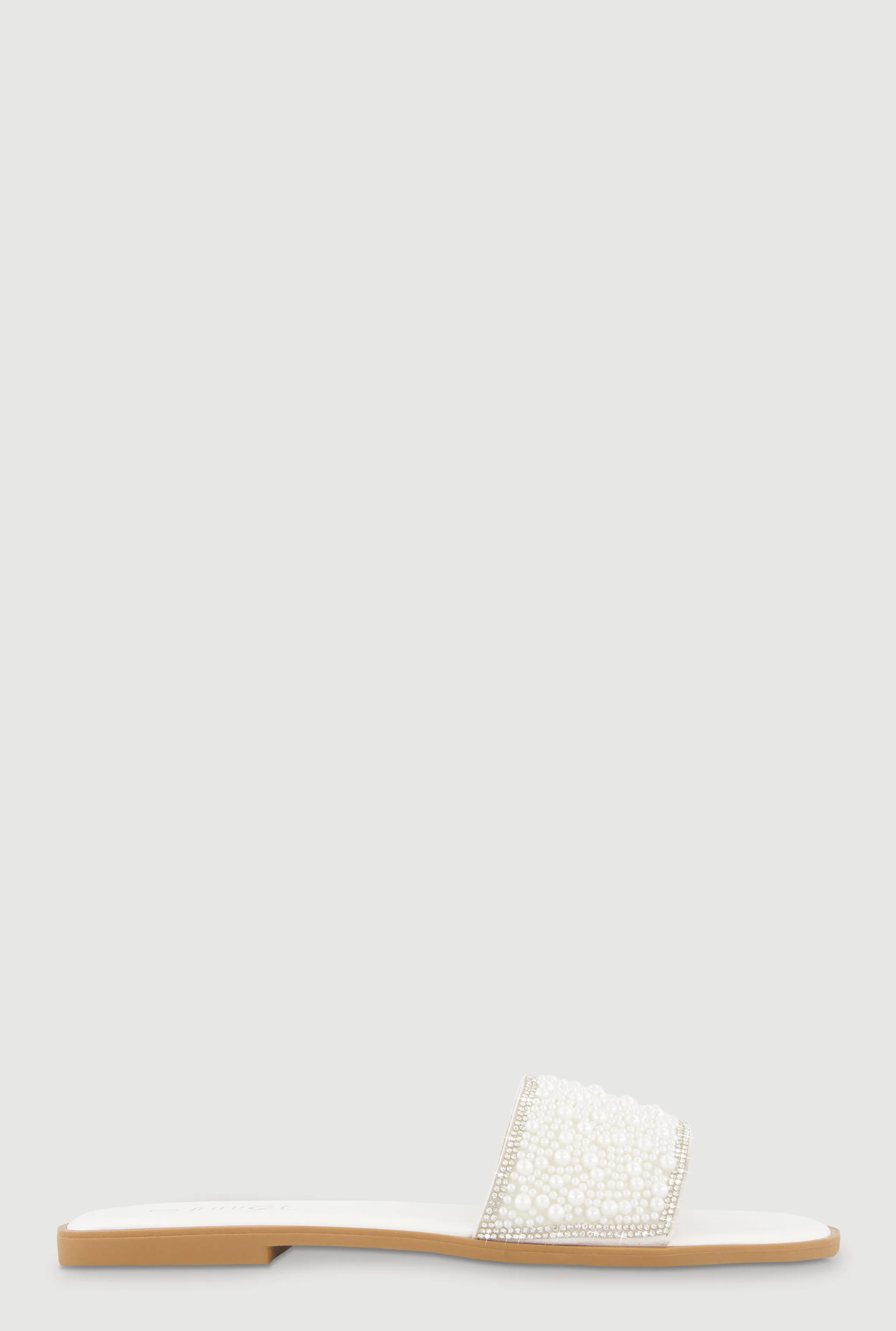 Faux Pearl Band Slide Sandals with Rhinestones sold by Rainbow product image thumbnail 2