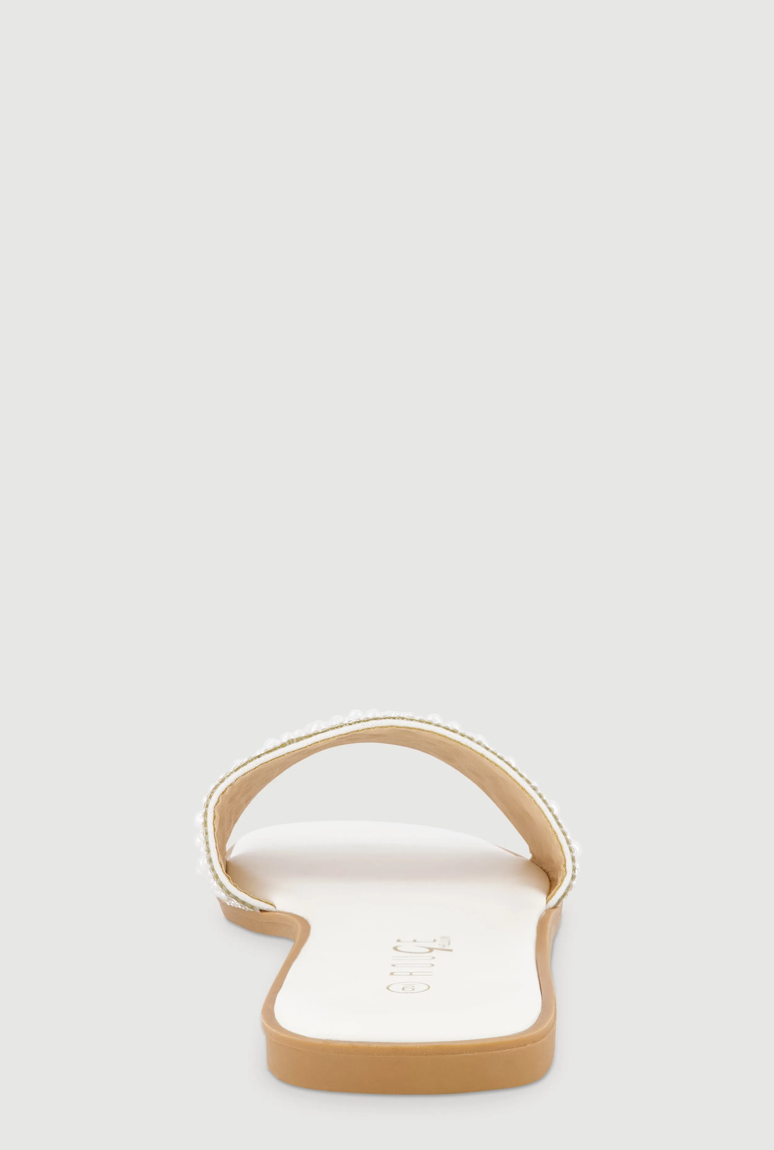 Faux Pearl Band Slide Sandals with Rhinestones sold by Rainbow product image thumbnail 3