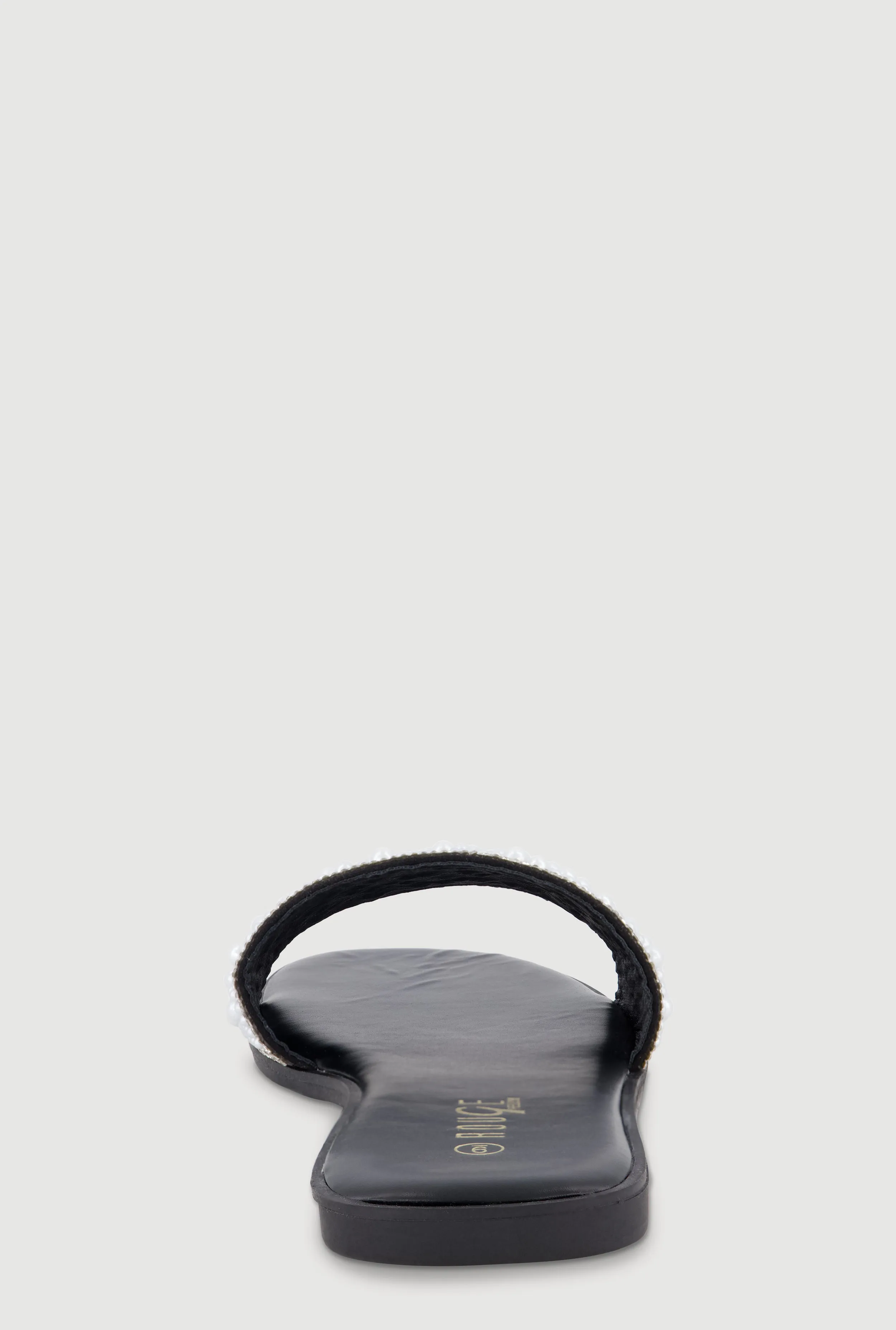 Faux Pearl Band Slide Sandals with Rhinestones sold by Rainbow product image thumbnail 3