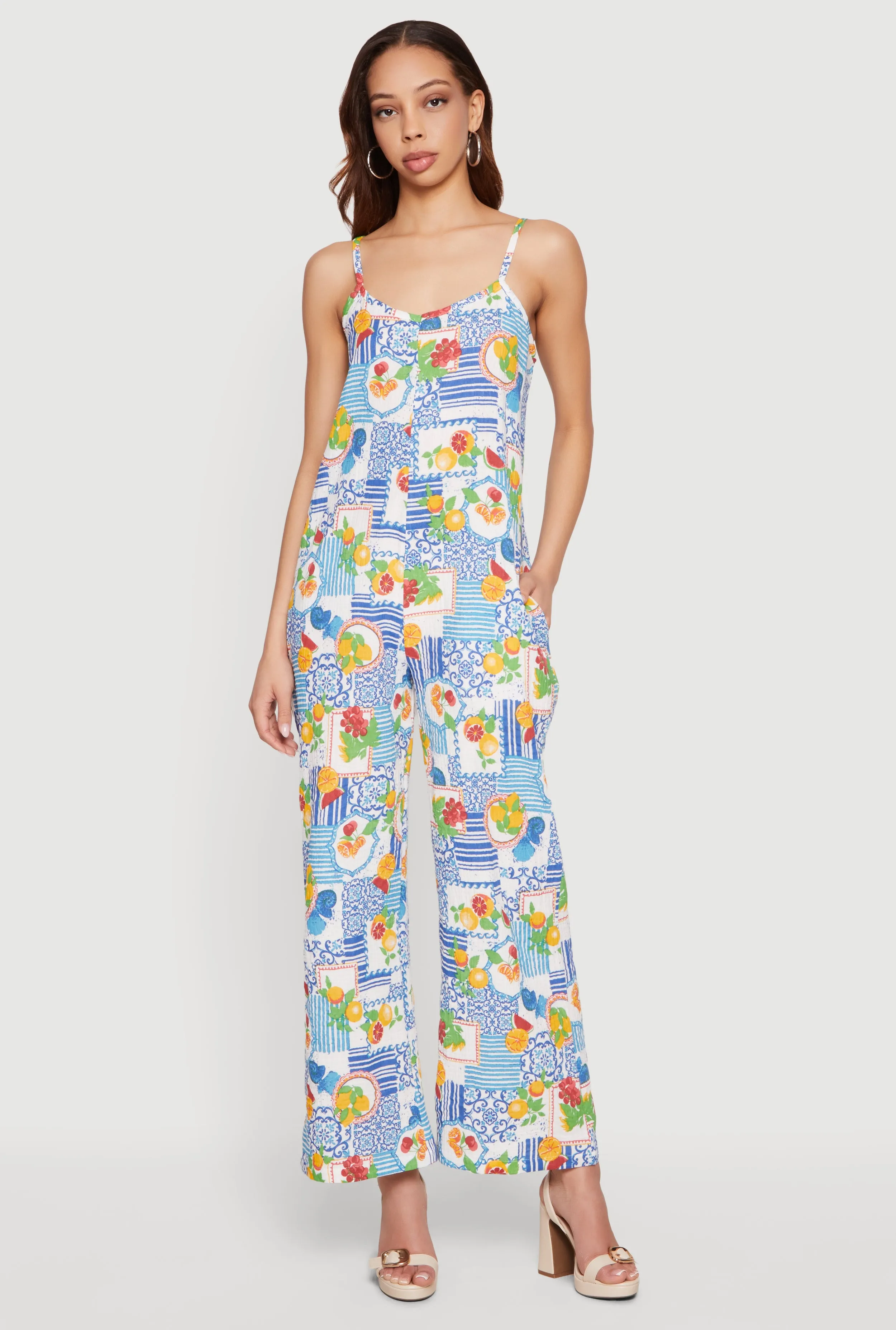 Fruit Print Gauze Knit Cami Jumpsuit sold by Rainbow