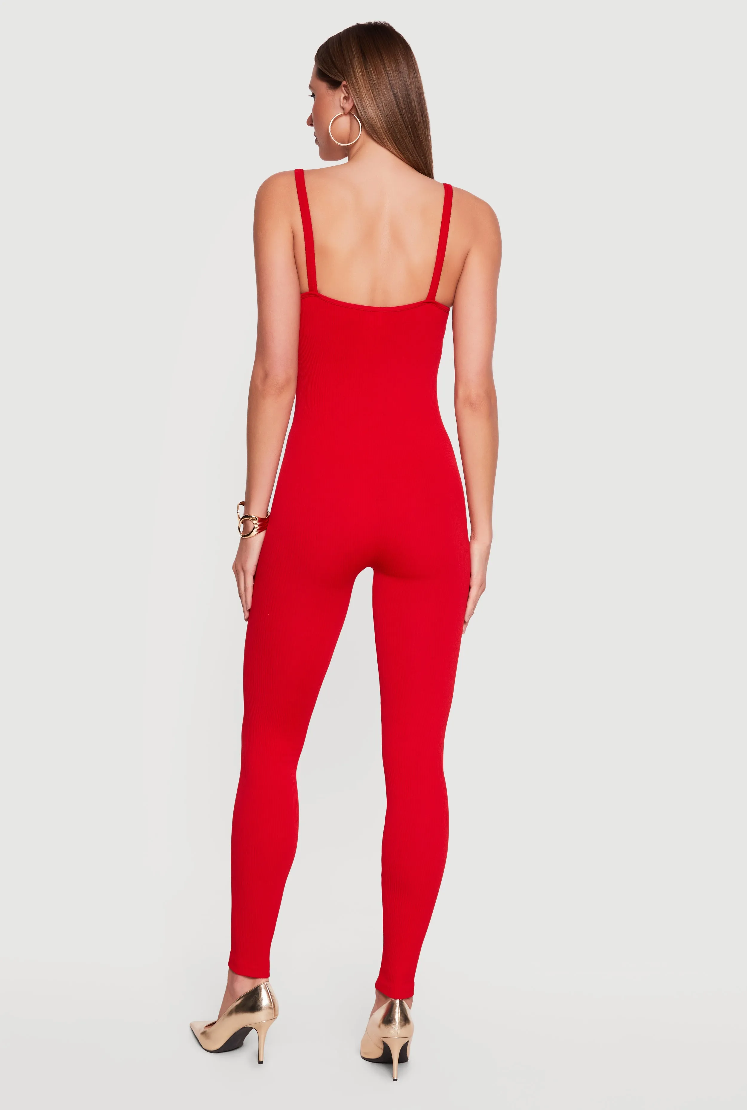 Metallic Buckle Strap Scoop Neck Catsuit sold by Rainbow product image thumbnail 3