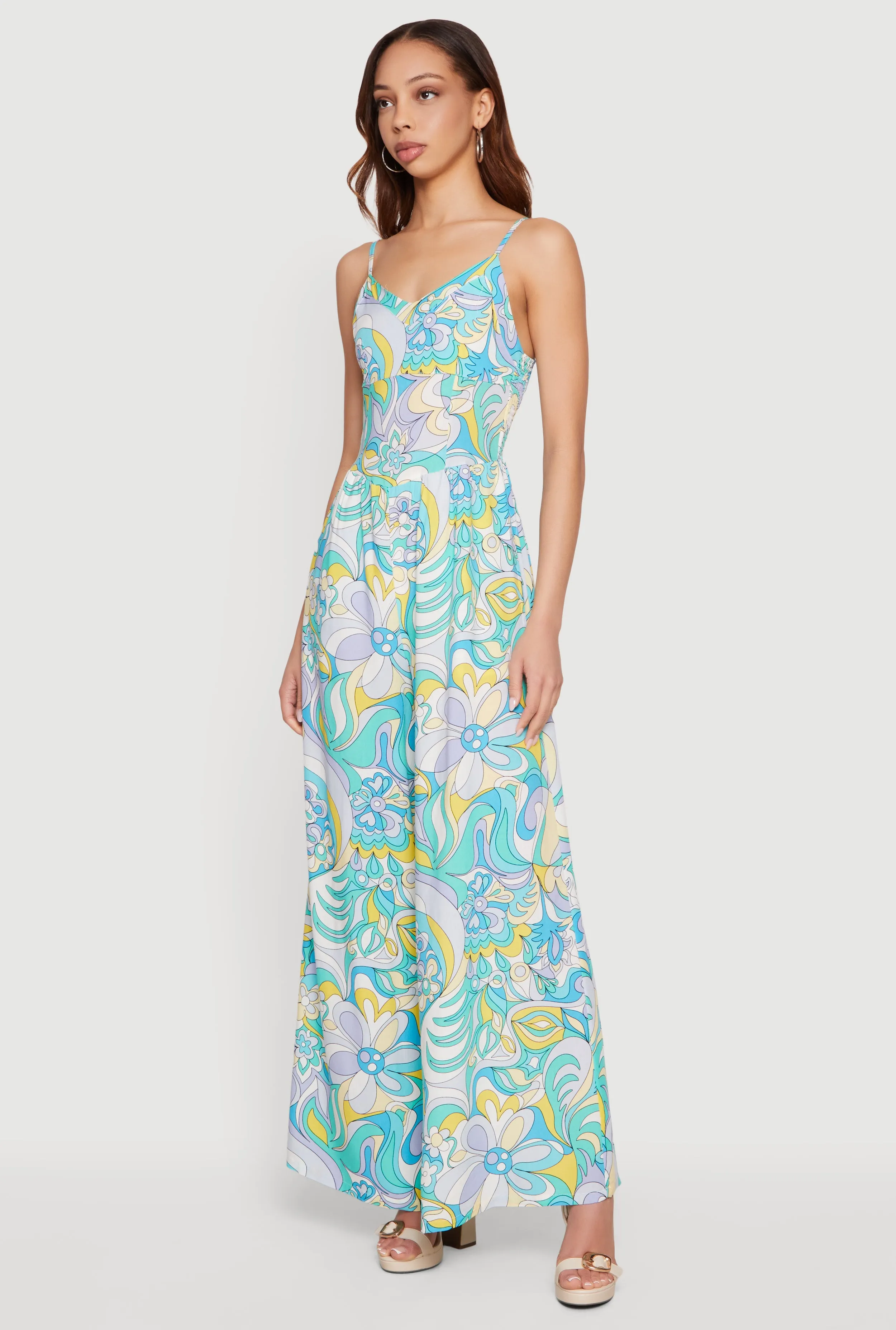 Abstract Floral Wide Leg Cami Jumpsuit sold by Rainbow product image thumbnail 2