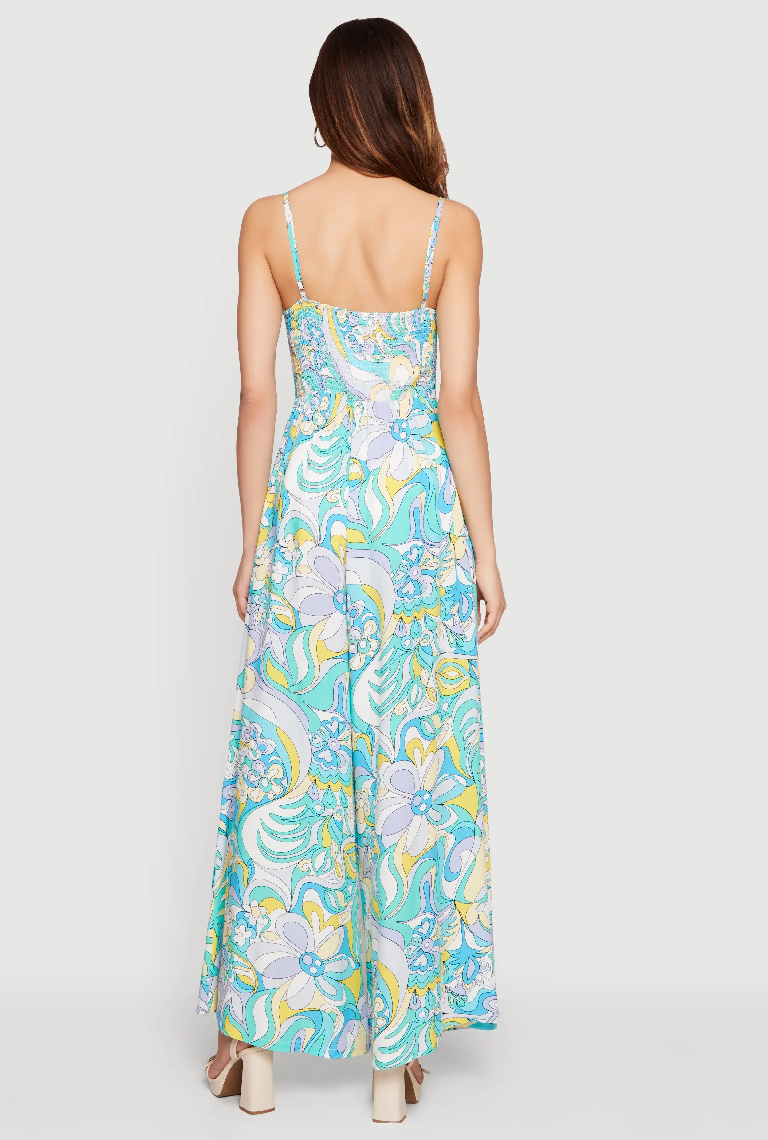 Abstract Floral Wide Leg Cami Jumpsuit sold by Rainbow product image thumbnail 3