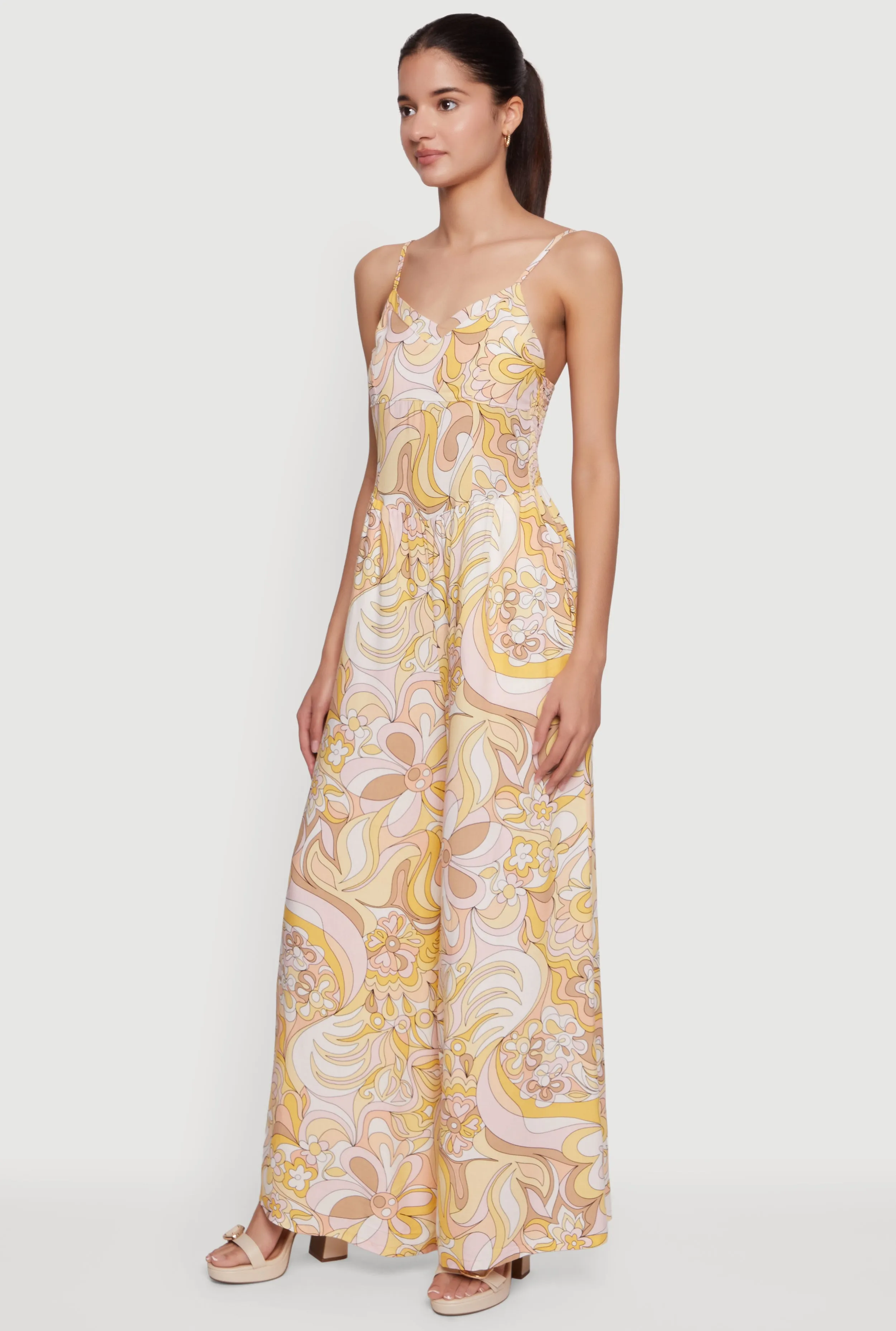 Abstract Floral Wide Leg Cami Jumpsuit sold by Rainbow product image thumbnail 2