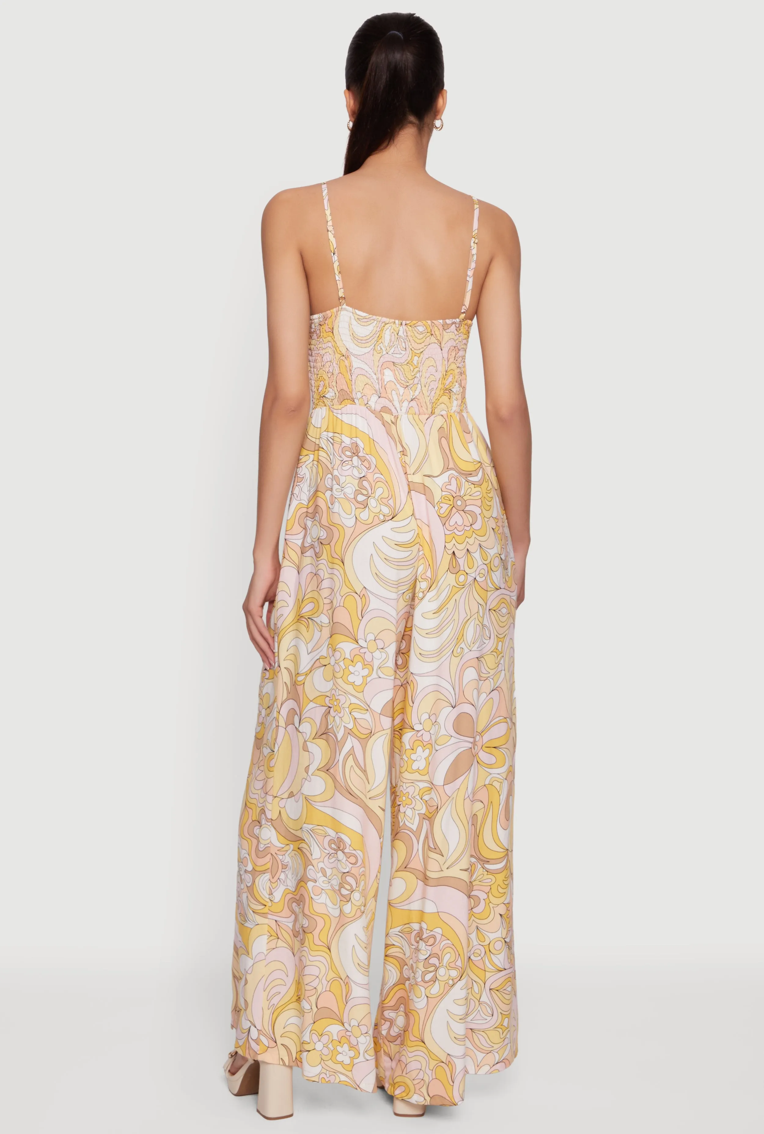 Abstract Floral Wide Leg Cami Jumpsuit sold by Rainbow product image thumbnail 3