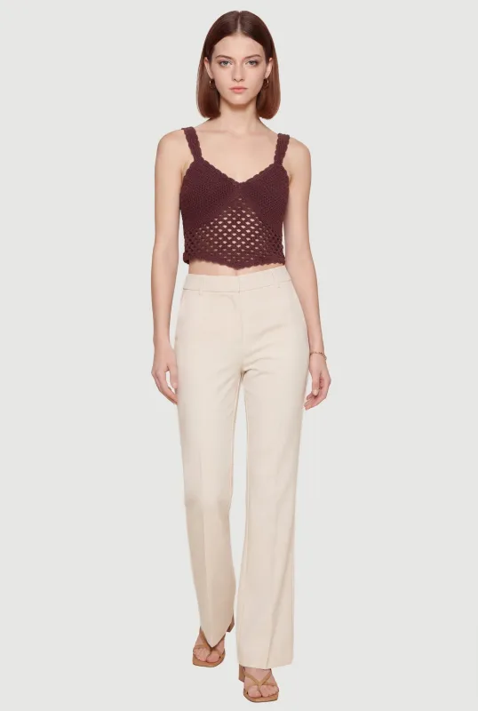 Solid Crochet Cropped Tank Top sold by Rainbow