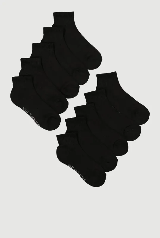 Quarter Socks 10 Pack Size 4-10 sold by Rainbow