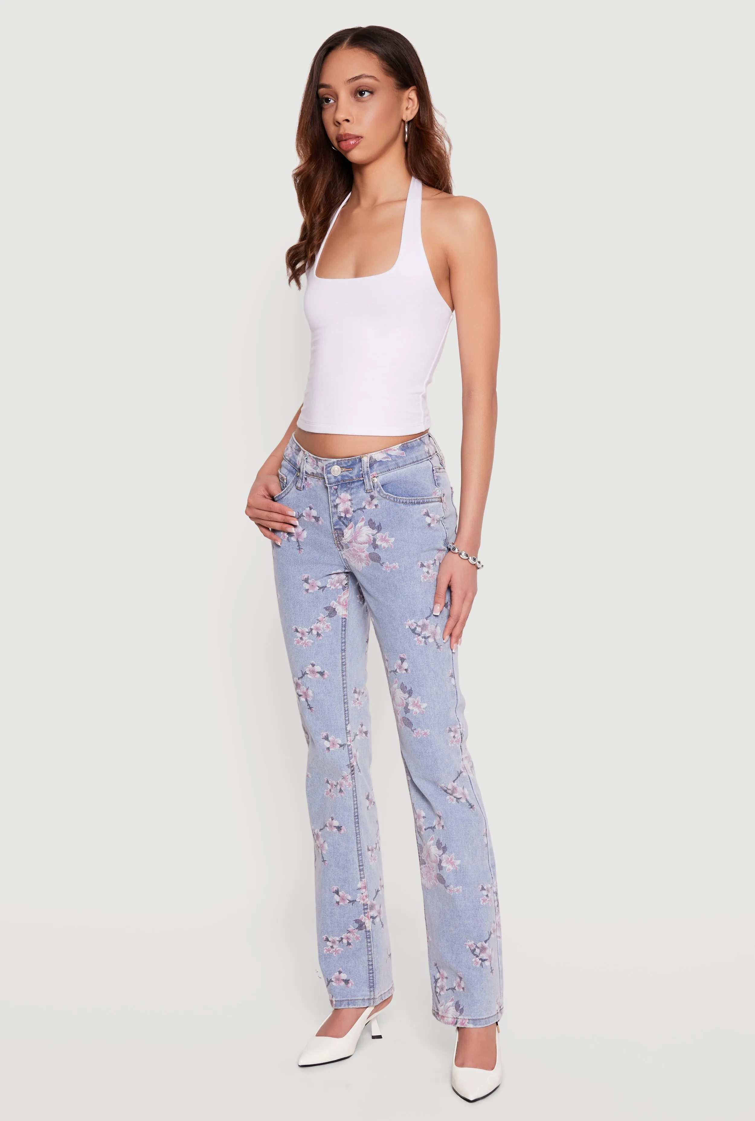 Almost Famous Cherry Blossom Print Jeans sold by Rainbow product image thumbnail 2