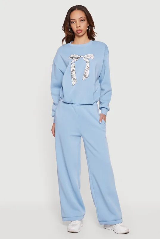 Solid Wide Leg Sweatpants sold by Rainbow