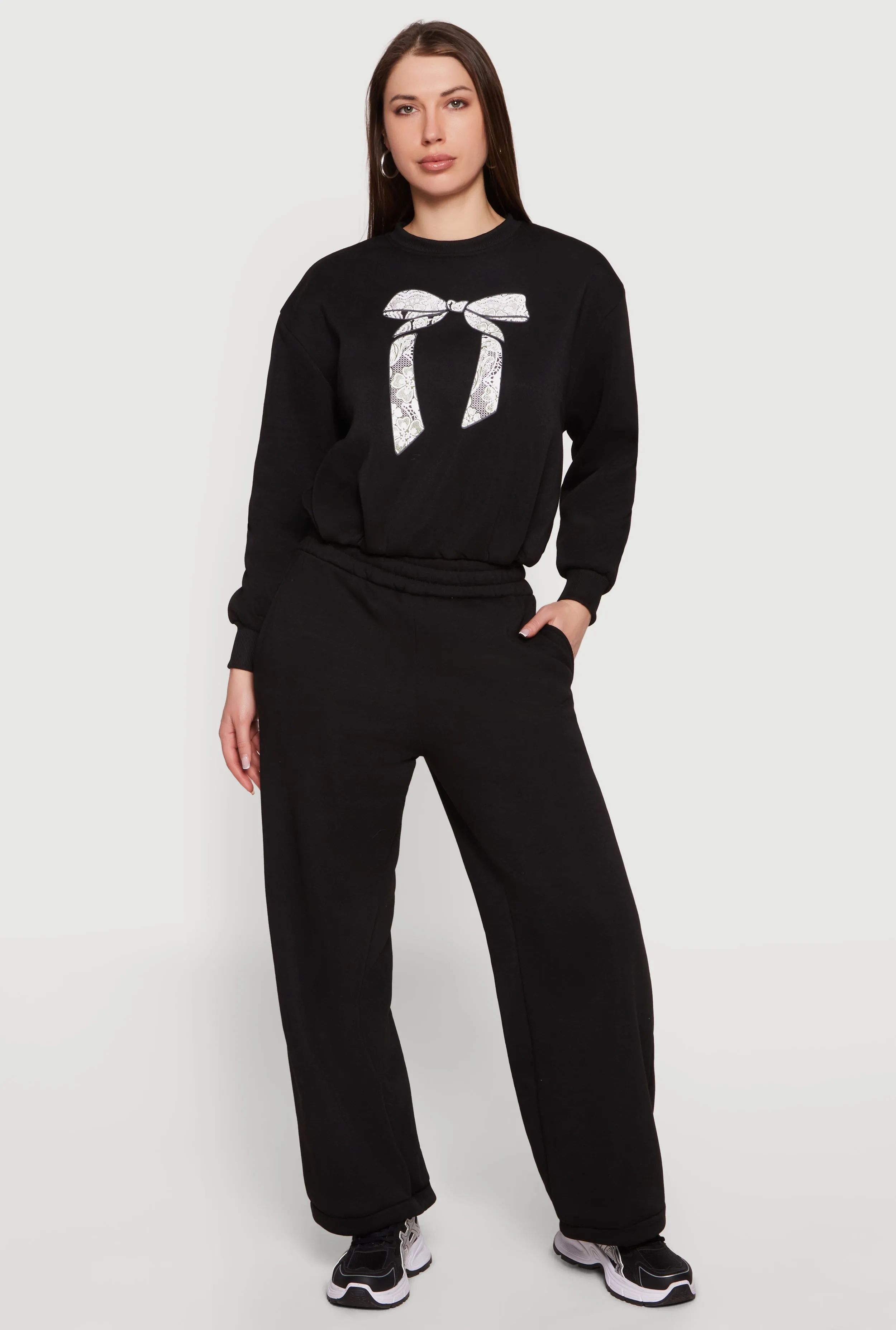 Solid Wide Leg Sweatpants sold by Rainbow