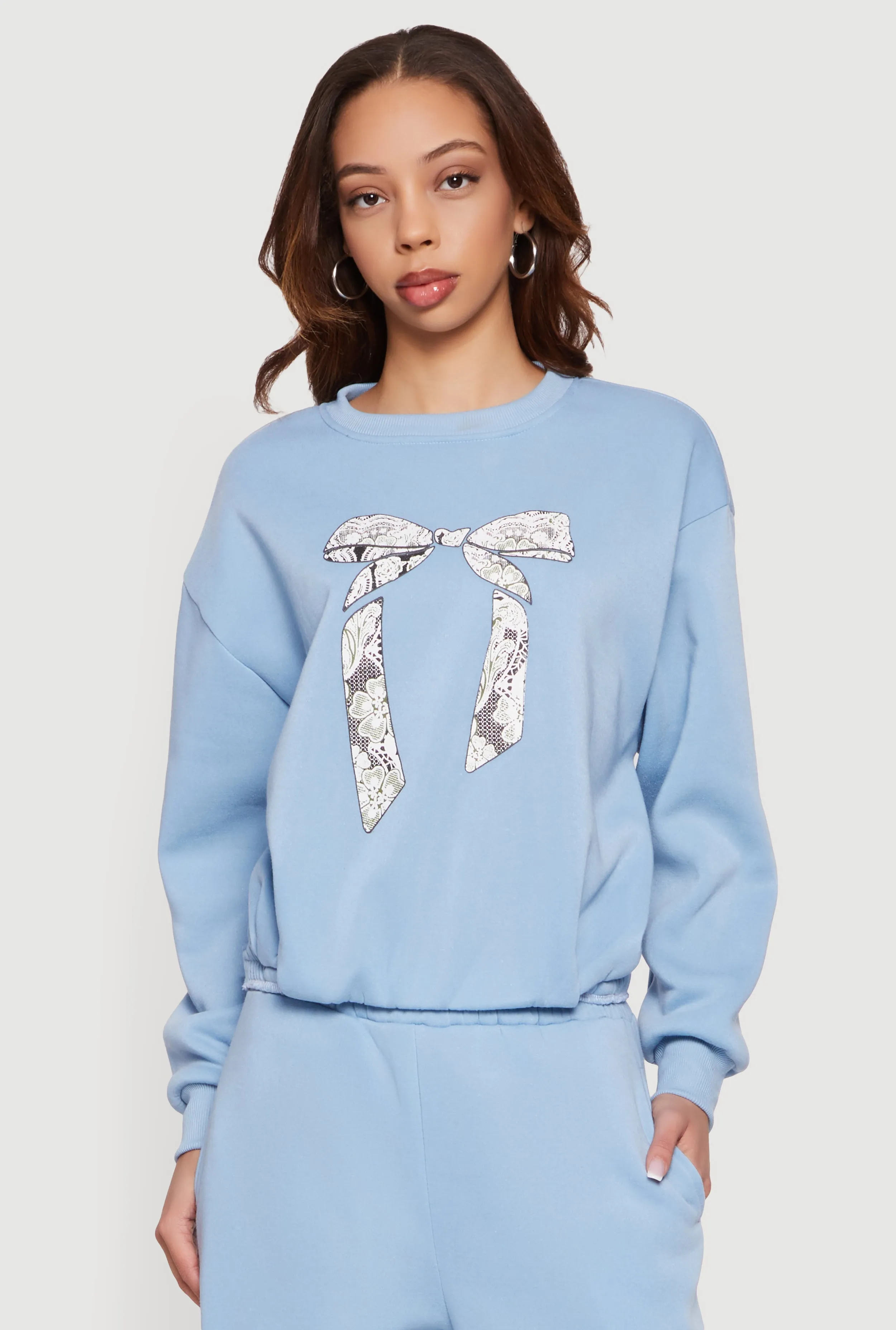 Fleece Bow Graphic Pullover Sweatshirt sold by Rainbow product image thumbnail 3