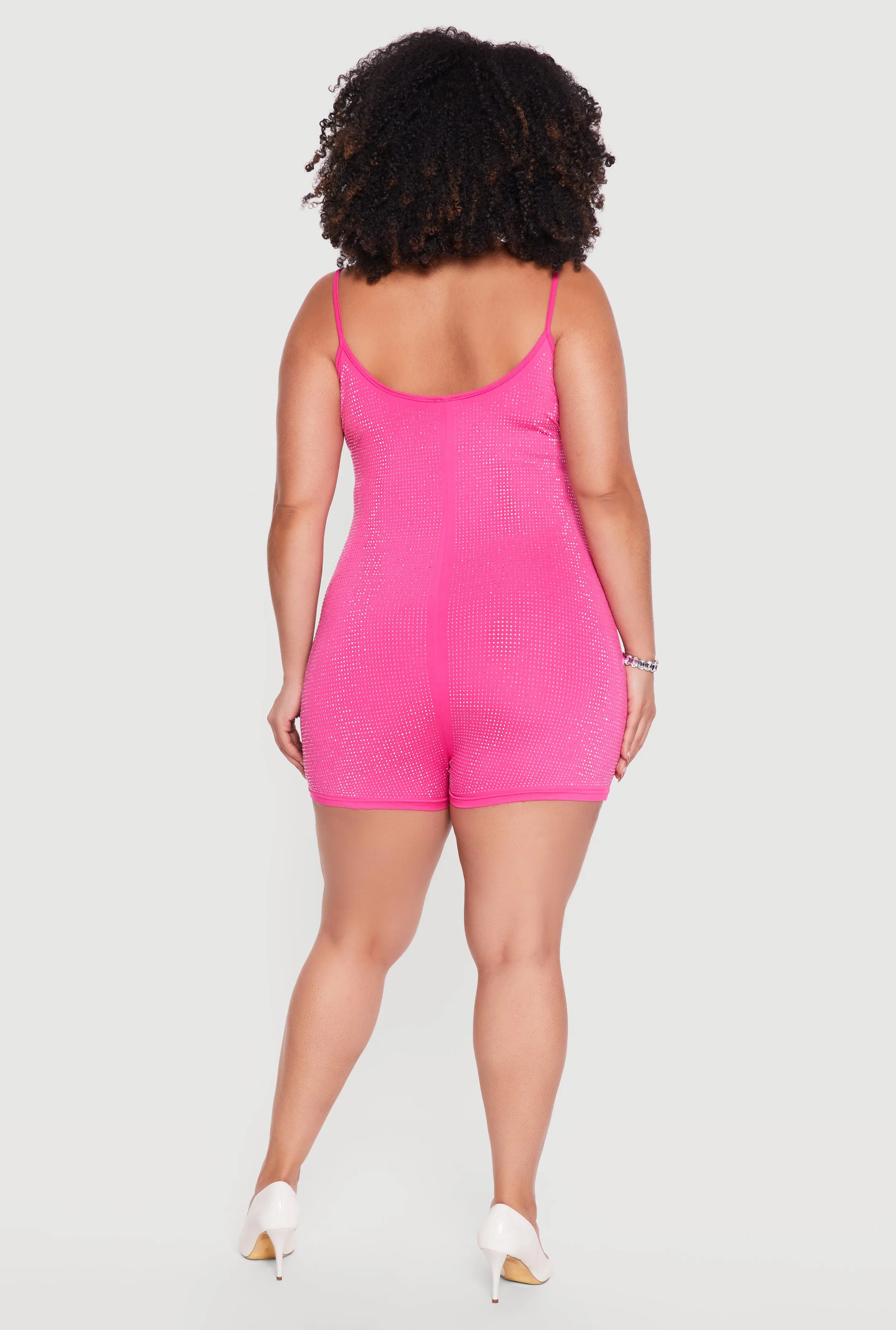 Plus Size Rhinestone Cami Romper sold by Rainbow product image thumbnail 5