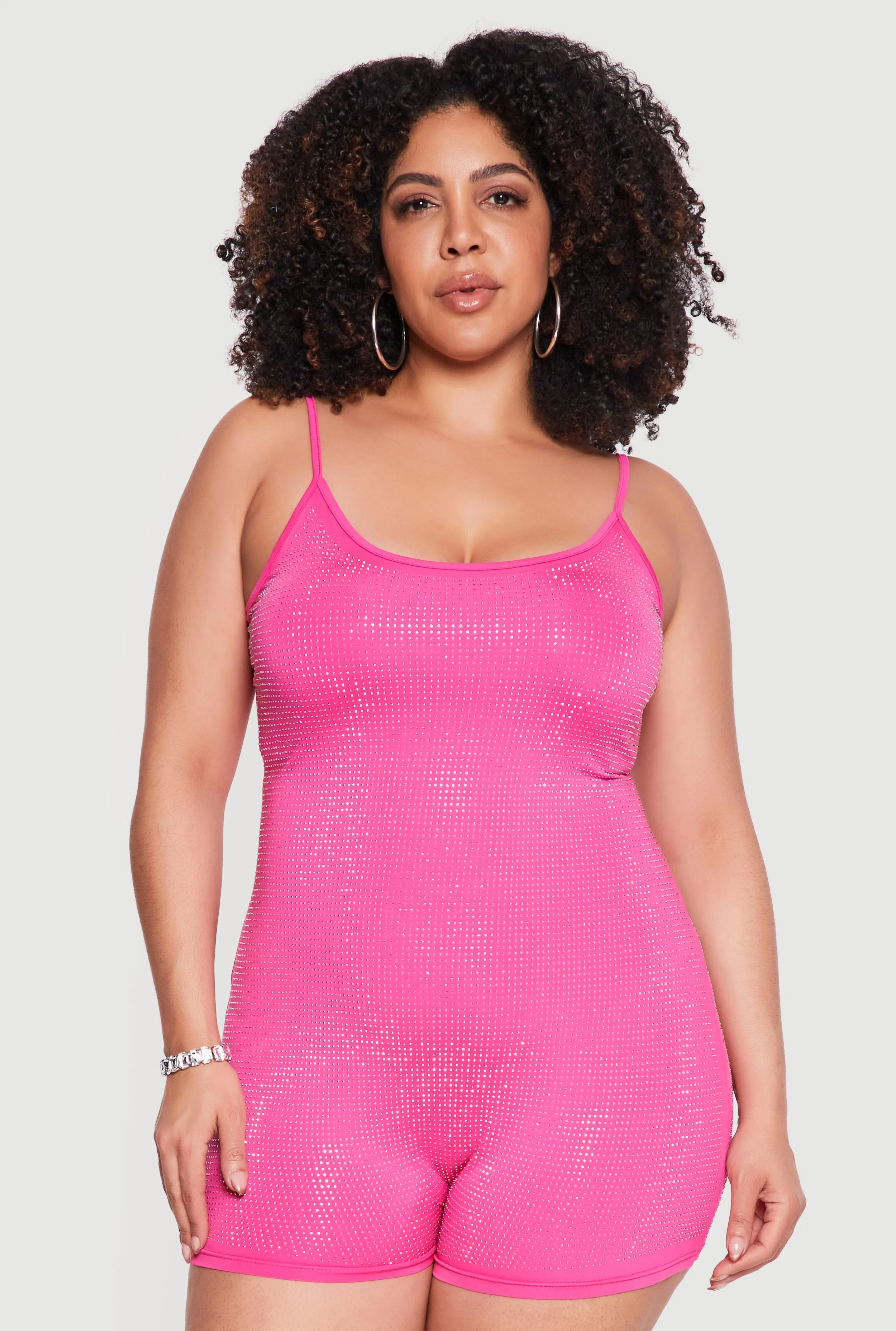 Plus Size Rhinestone Cami Romper sold by Rainbow product image thumbnail 2