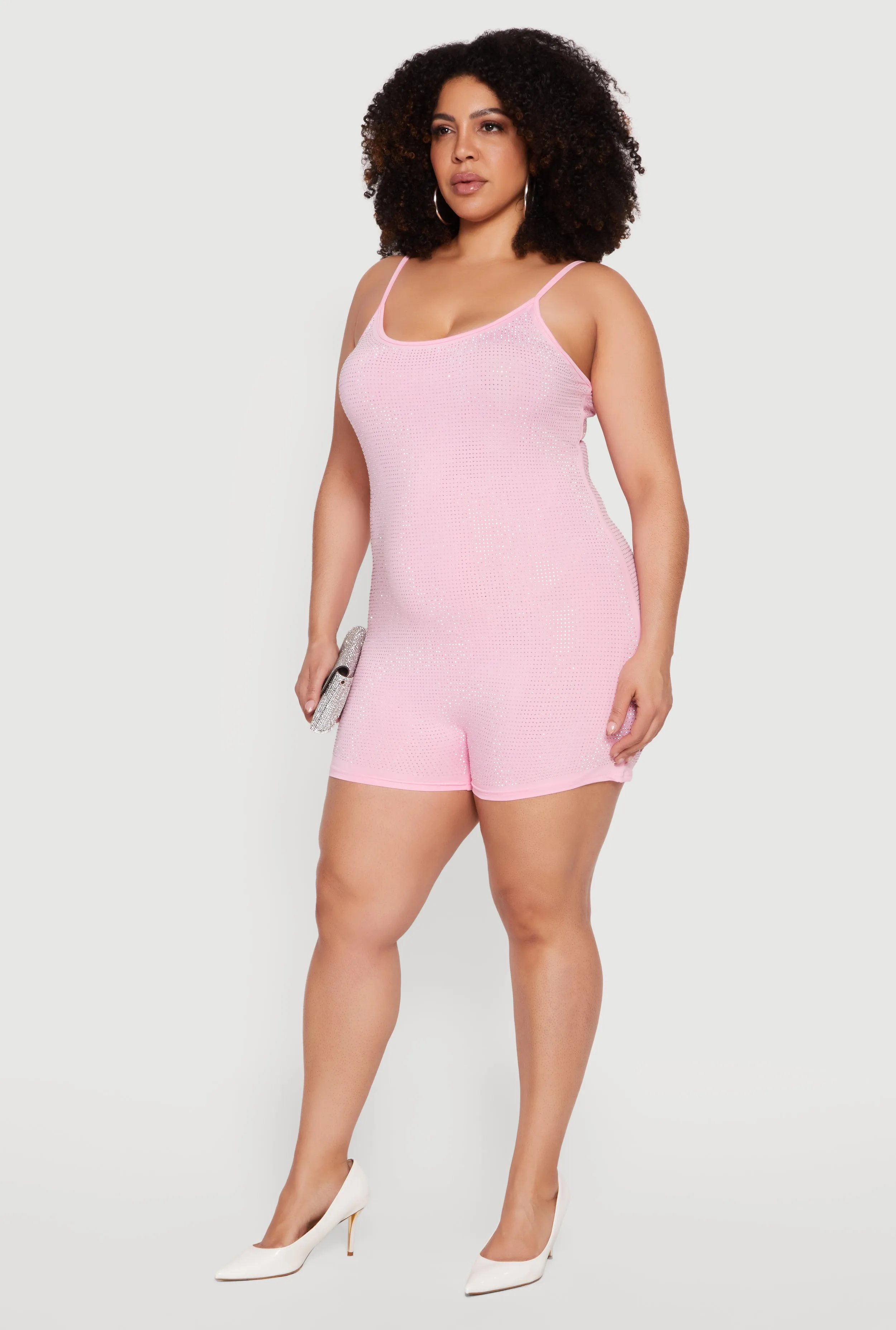 Plus Size Rhinestone Cami Romper sold by Rainbow product image thumbnail 2