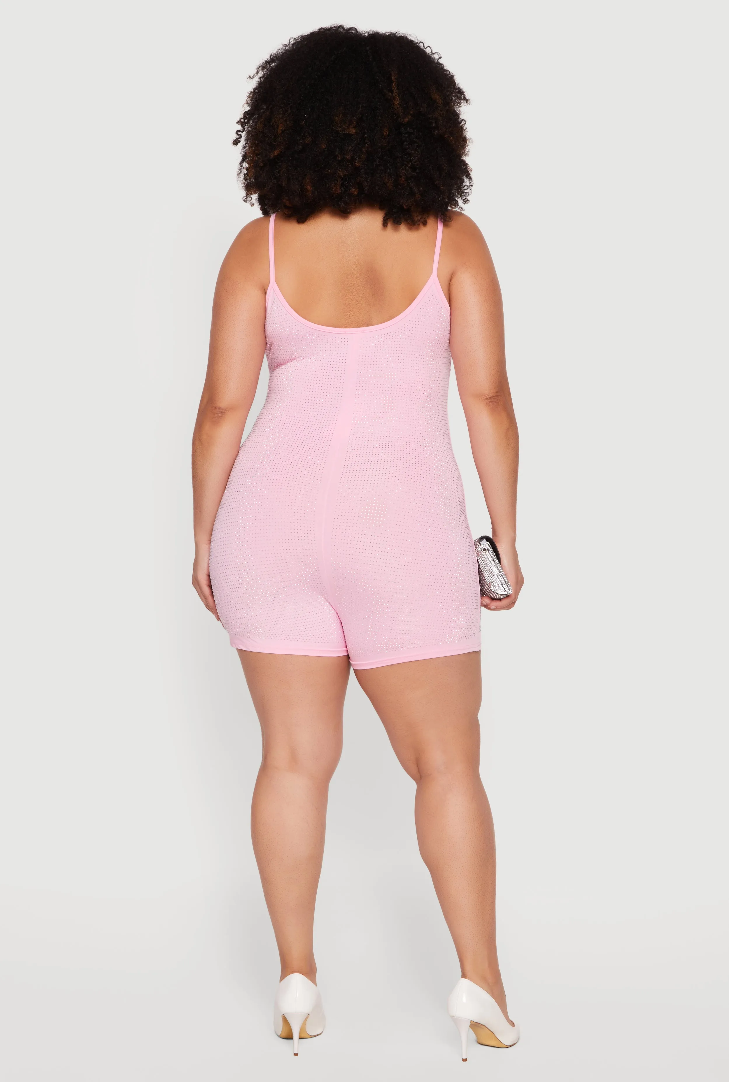 Plus Size Rhinestone Cami Romper sold by Rainbow product image thumbnail 3