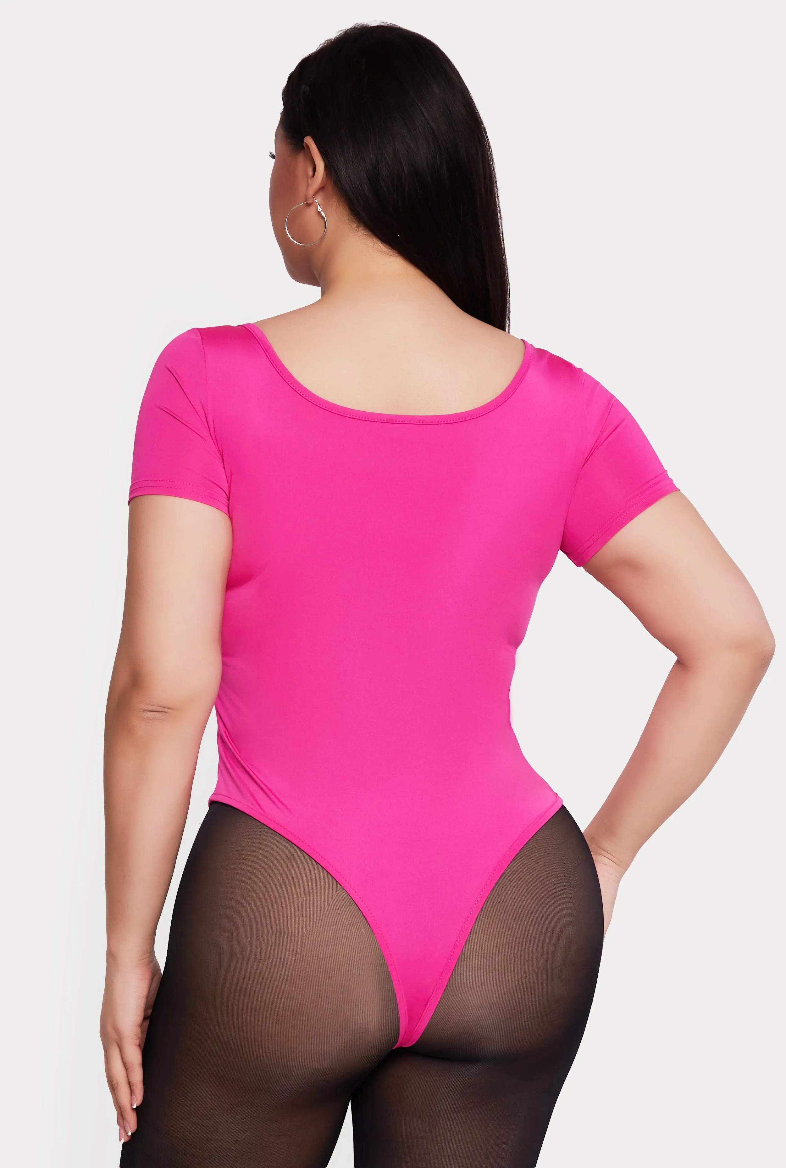 Plus Size Solid Short Sleeve Bodysuit sold by Rainbow product image thumbnail 5