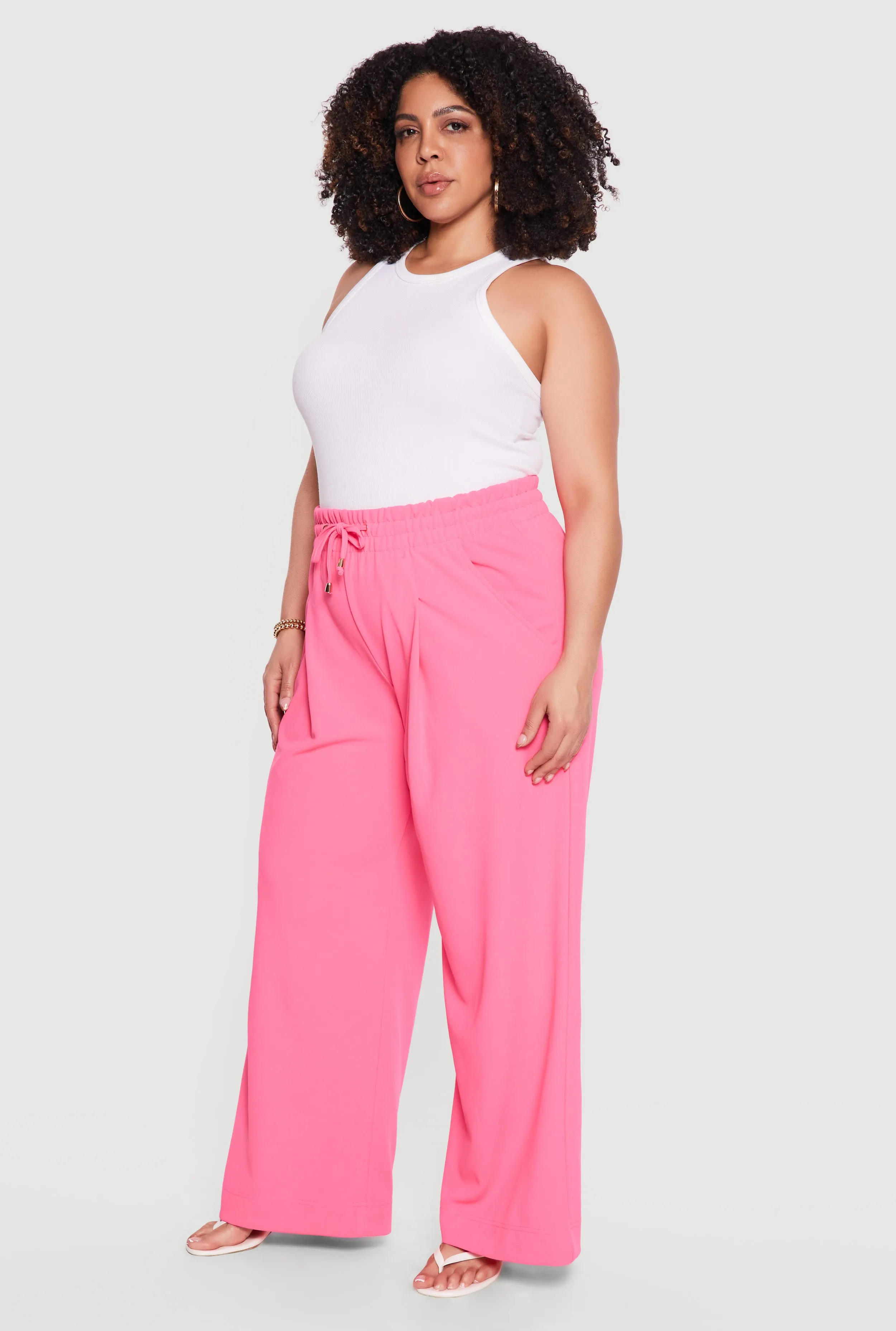 Plus Size High Waisted Crepe Knit Palazzo Pants sold by Rainbow product image thumbnail 2