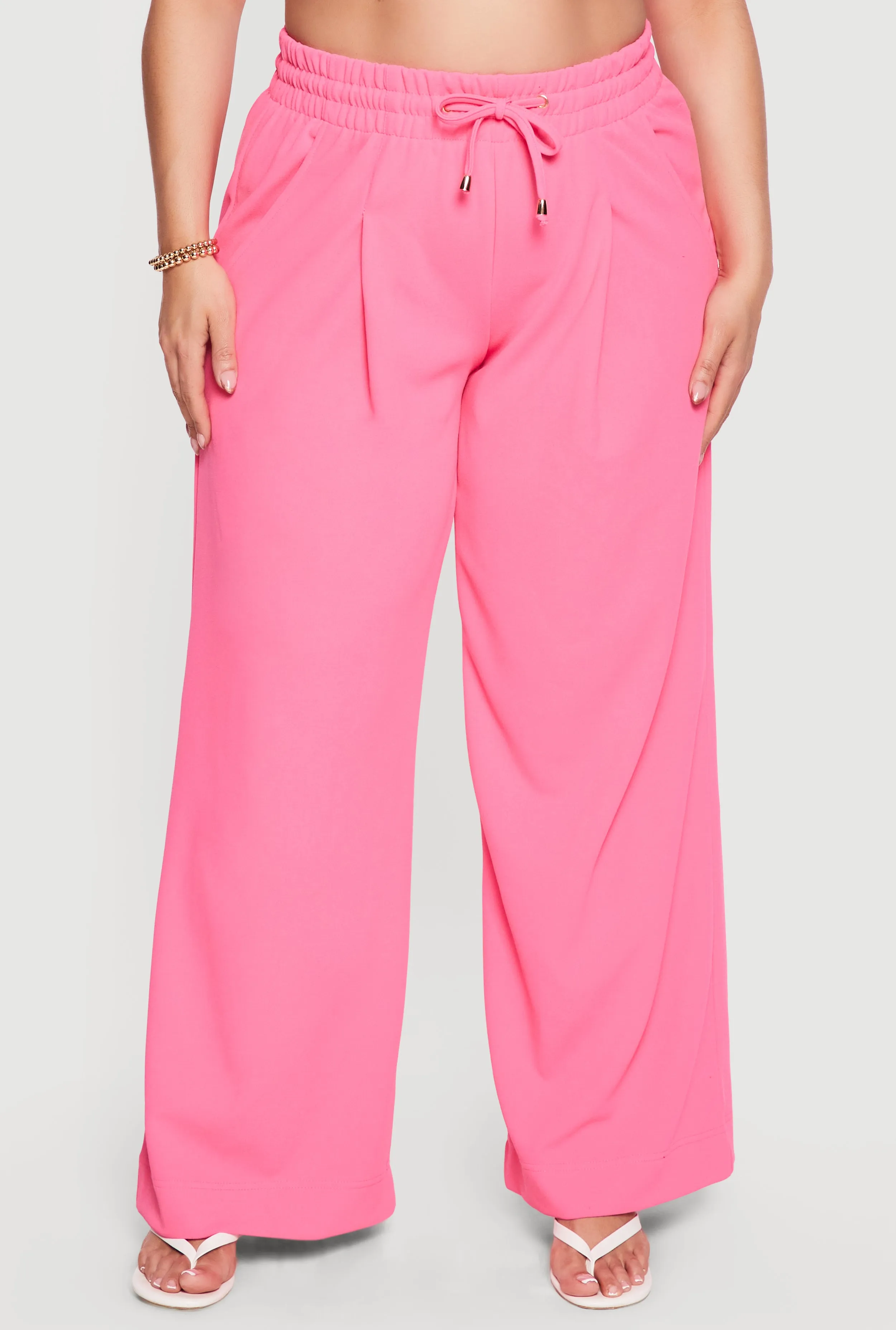 Plus Size High Waisted Crepe Knit Palazzo Pants sold by Rainbow product image thumbnail 3