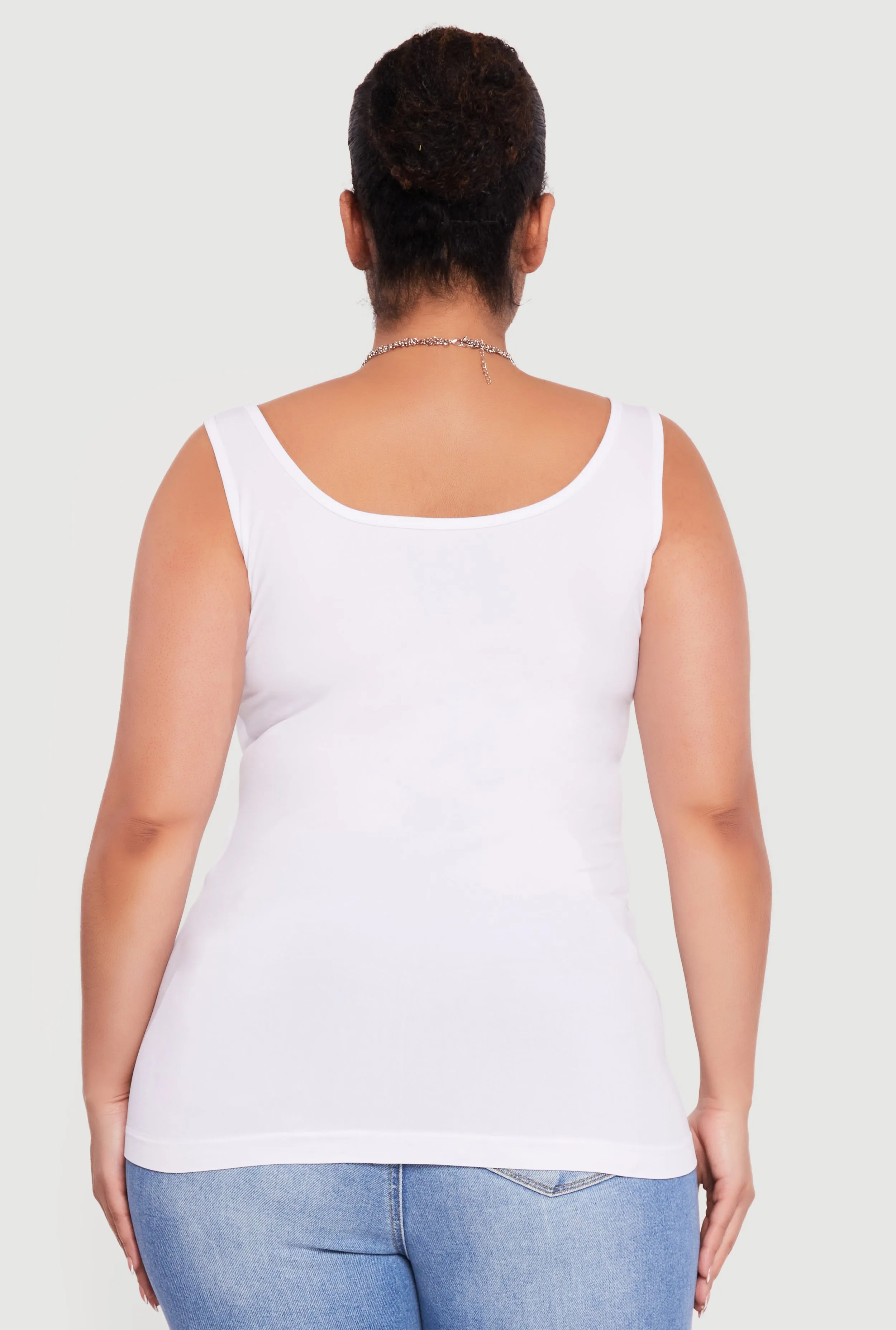 Plus Size Solid Seamless Scoop Neck Tank Top sold by Rainbow product image thumbnail 5