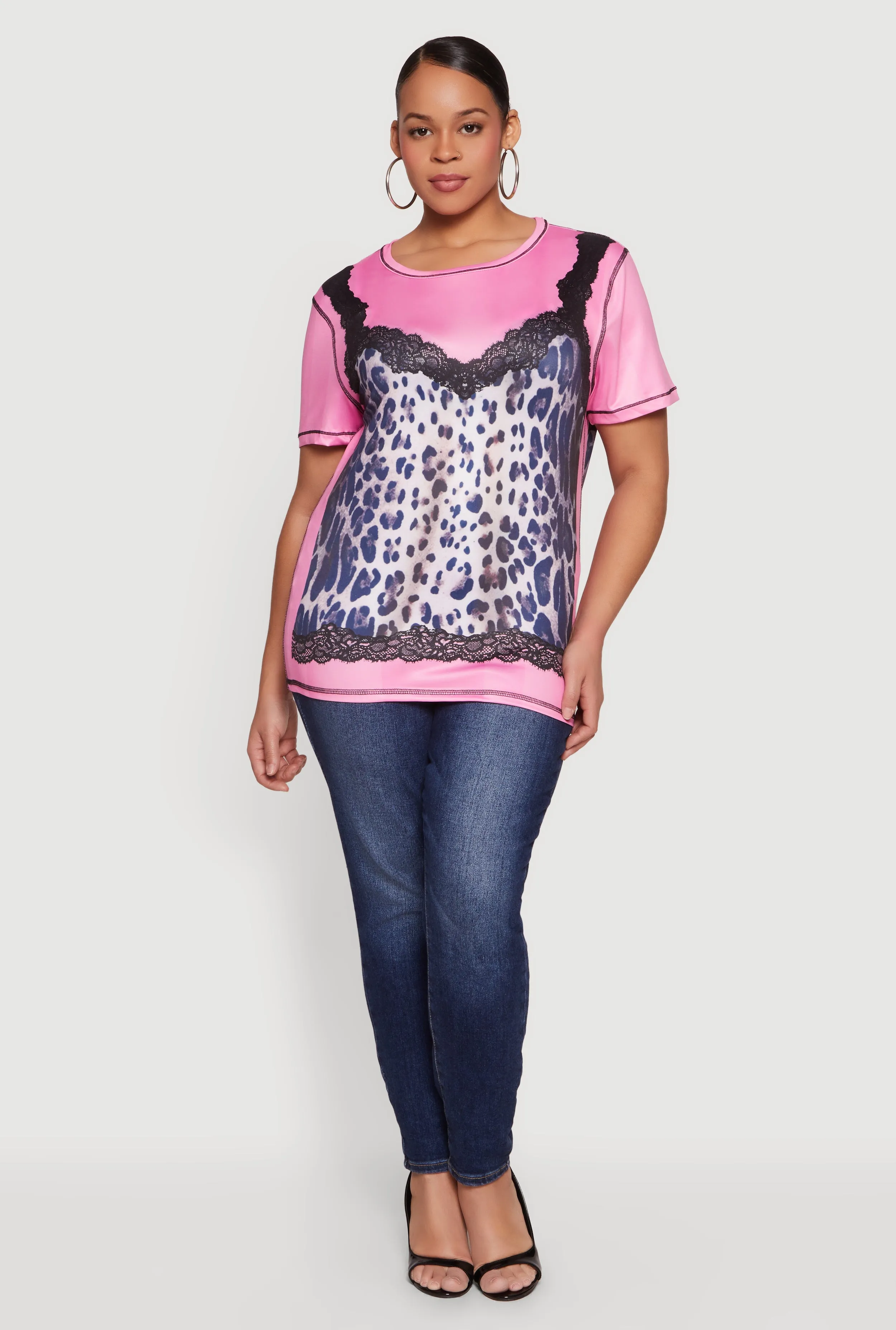 Plus Size Leopard Print Cami Graphic Tee sold by Rainbow product image thumbnail 2