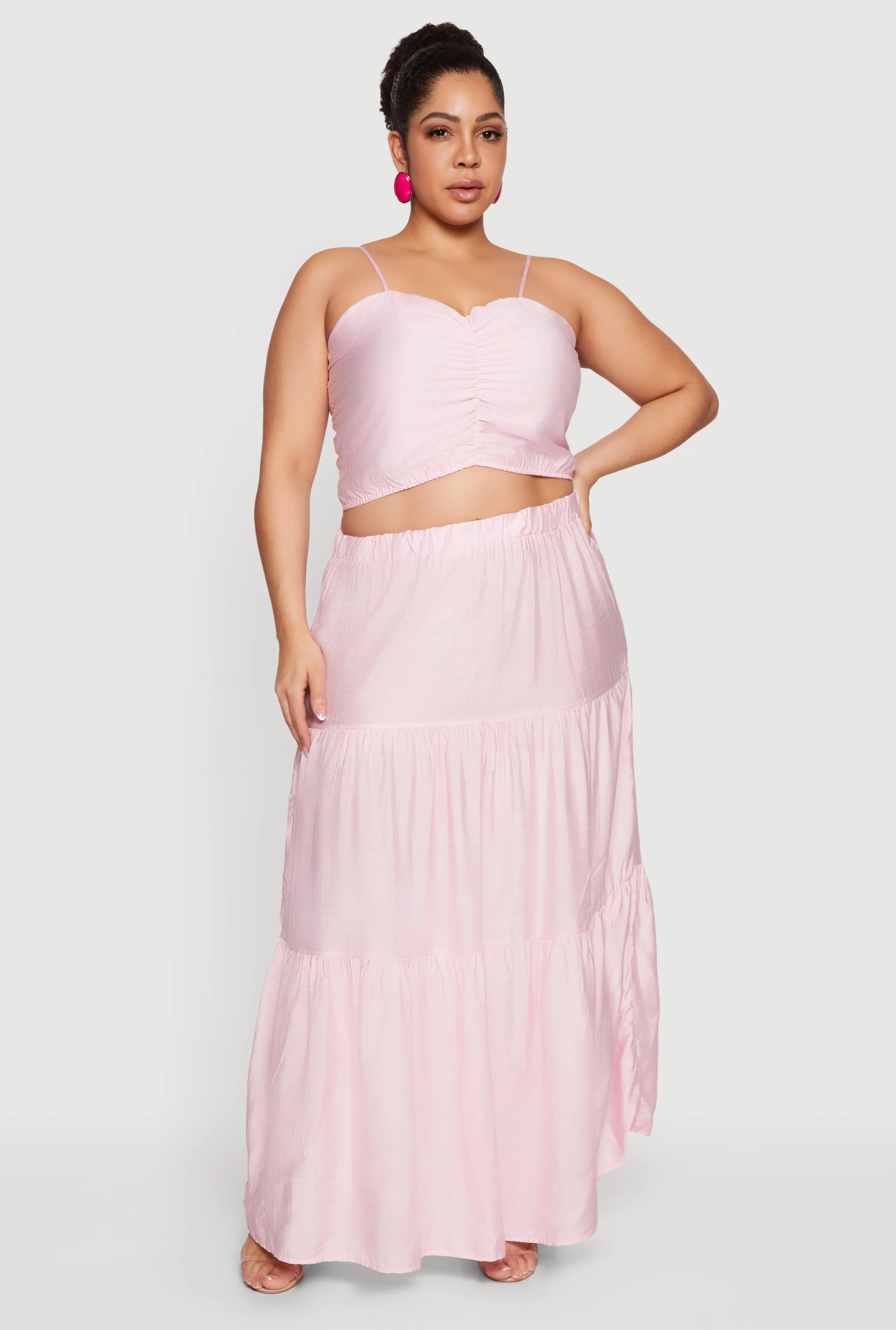 Plus Size High Waisted Ruffle Tiered Maxi Skirt sold by Rainbow product image thumbnail 4