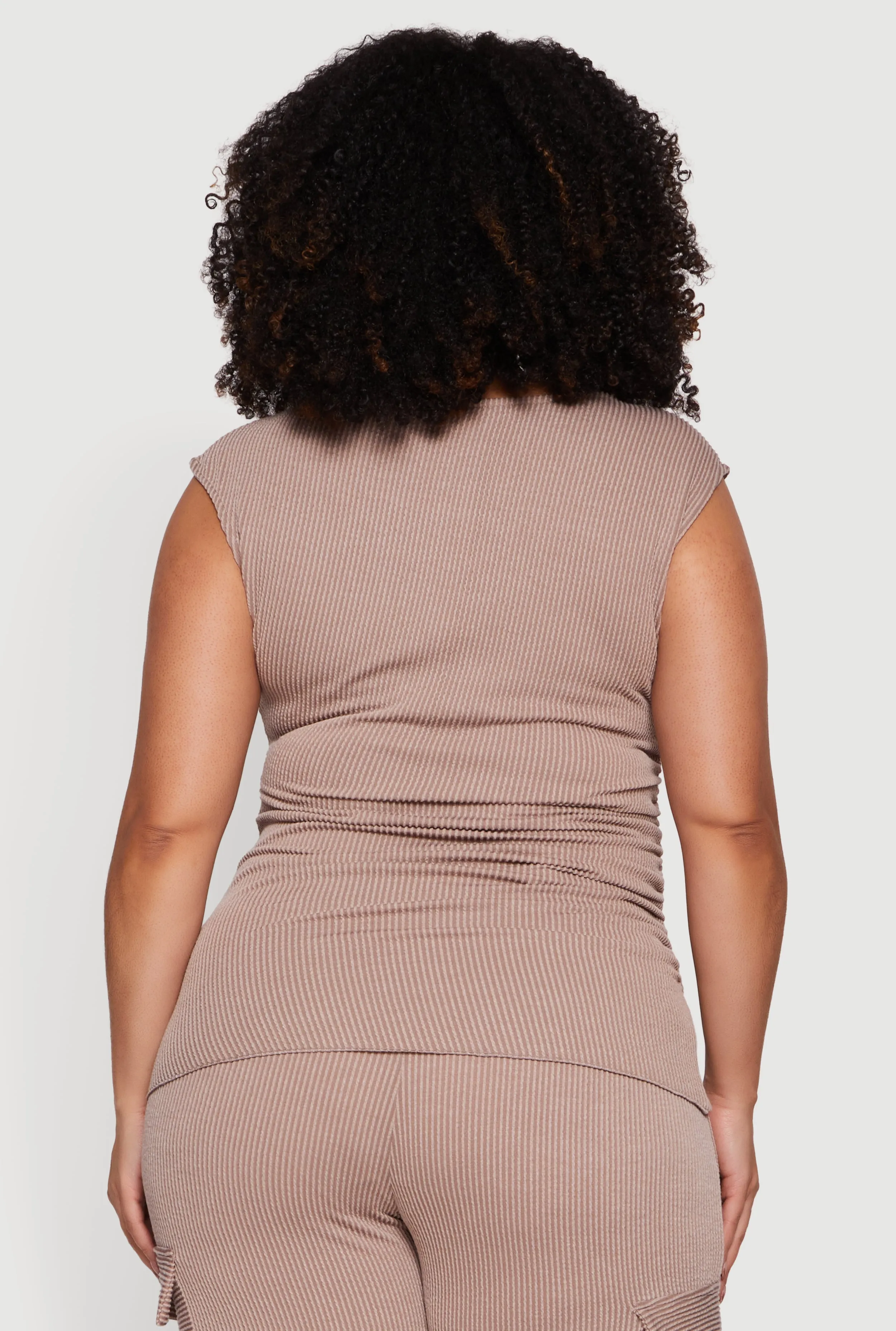 Plus Size Side Ruched Ribbed Knit Top sold by Rainbow product image thumbnail 5