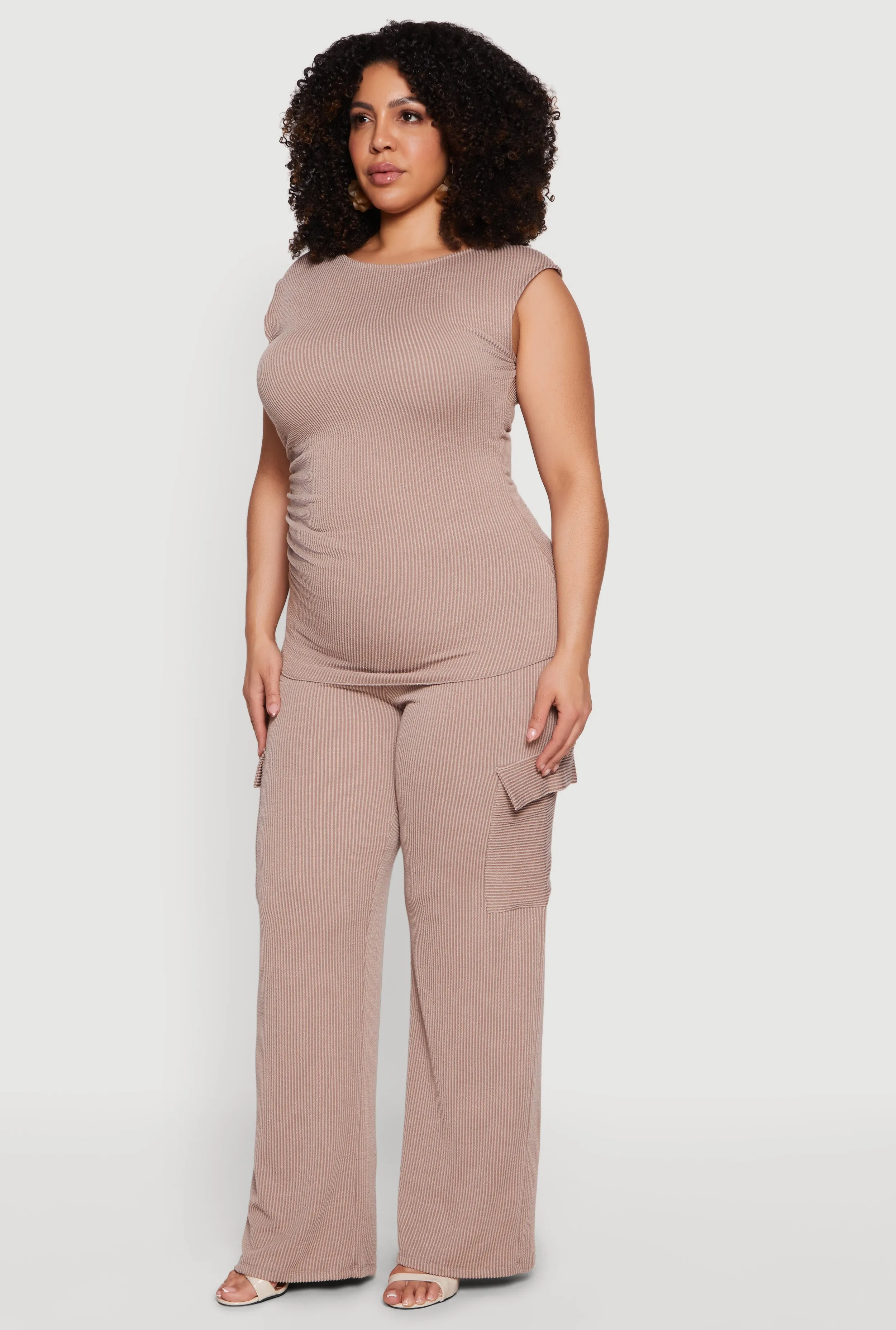 Plus Size Side Ruched Ribbed Knit Top sold by Rainbow product image thumbnail 3