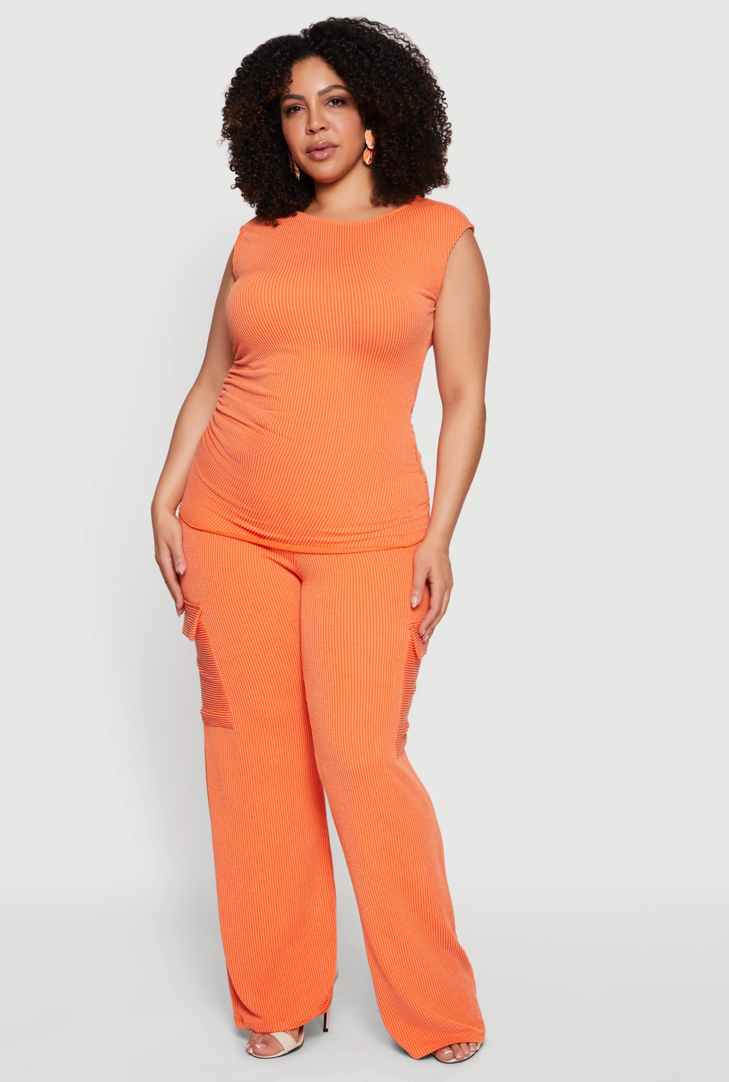 Plus Size Side Ruched Ribbed Knit Top sold by Rainbow product image thumbnail 2