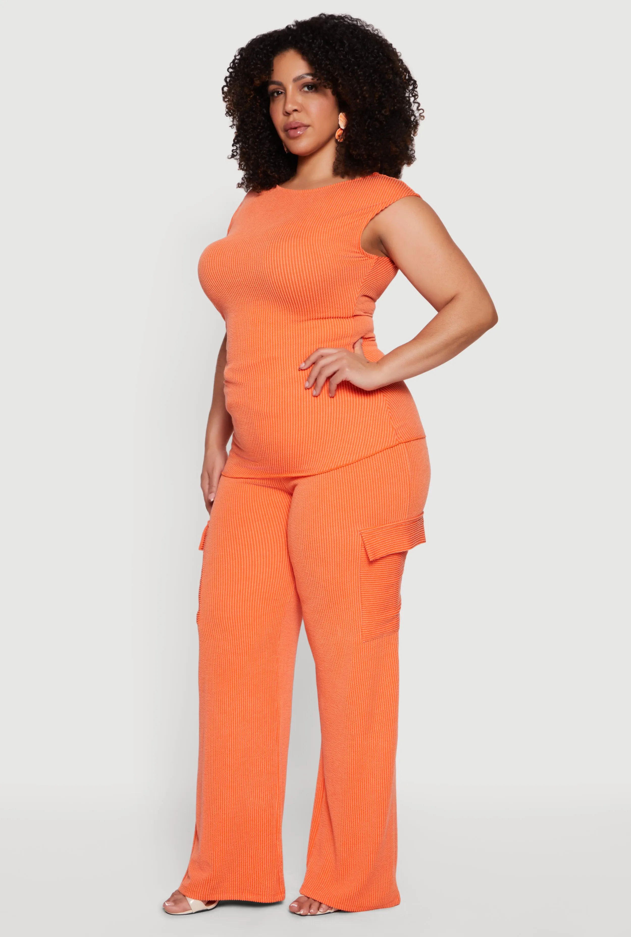 Plus Size Side Ruched Ribbed Knit Top sold by Rainbow product image thumbnail 3