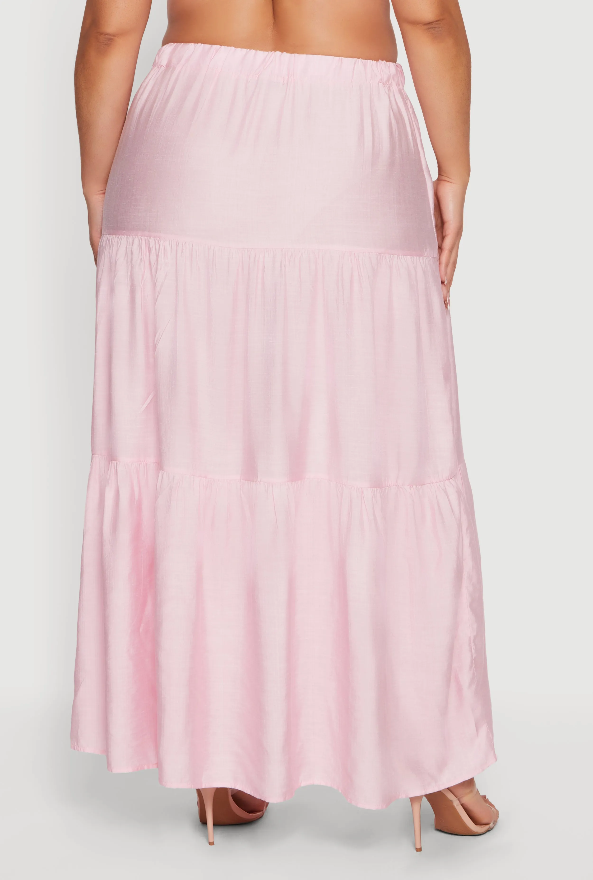 Plus Size High Waisted Ruffle Tiered Maxi Skirt sold by Rainbow product image thumbnail 5