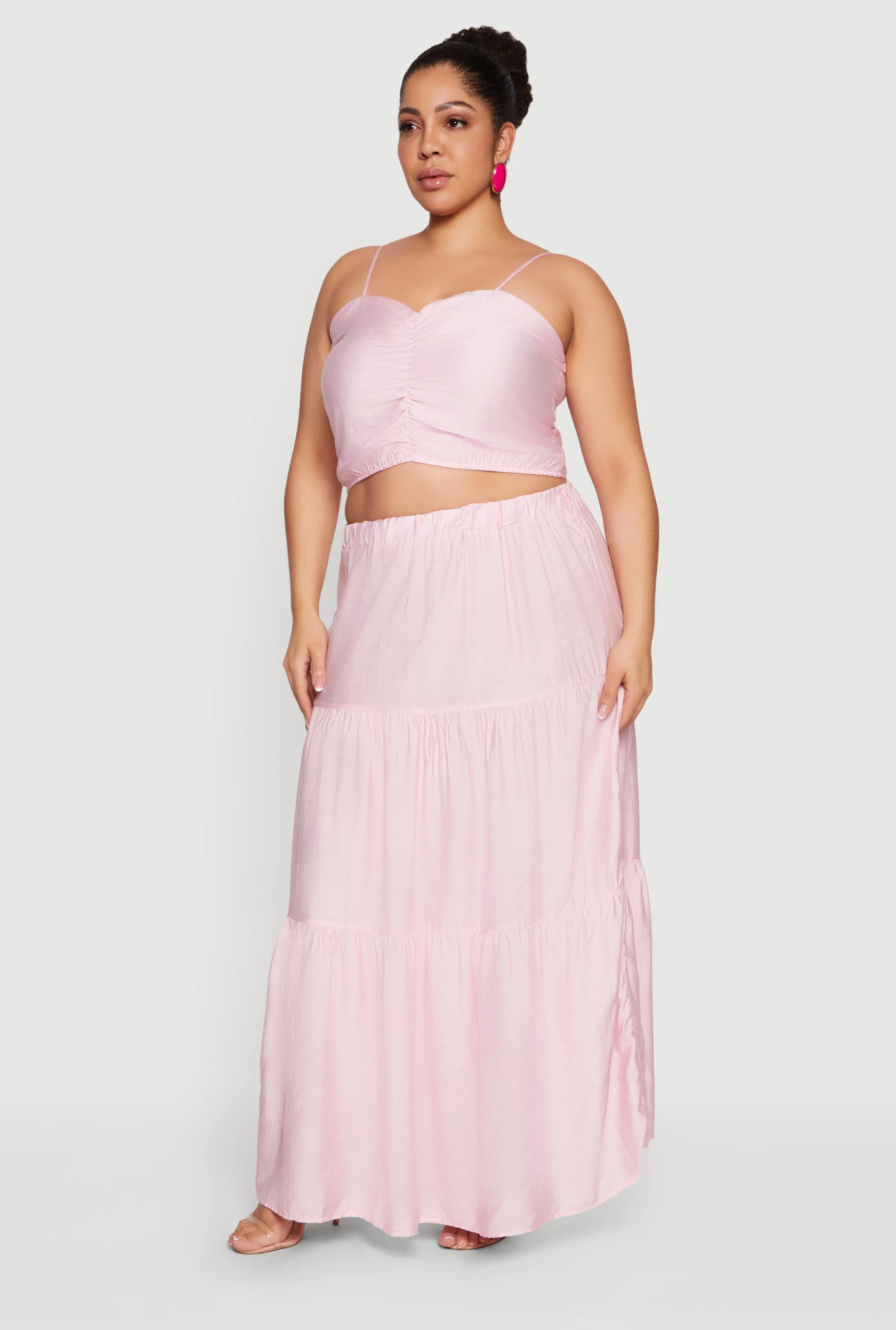 Plus Size High Waisted Ruffle Tiered Maxi Skirt sold by Rainbow product image thumbnail 2