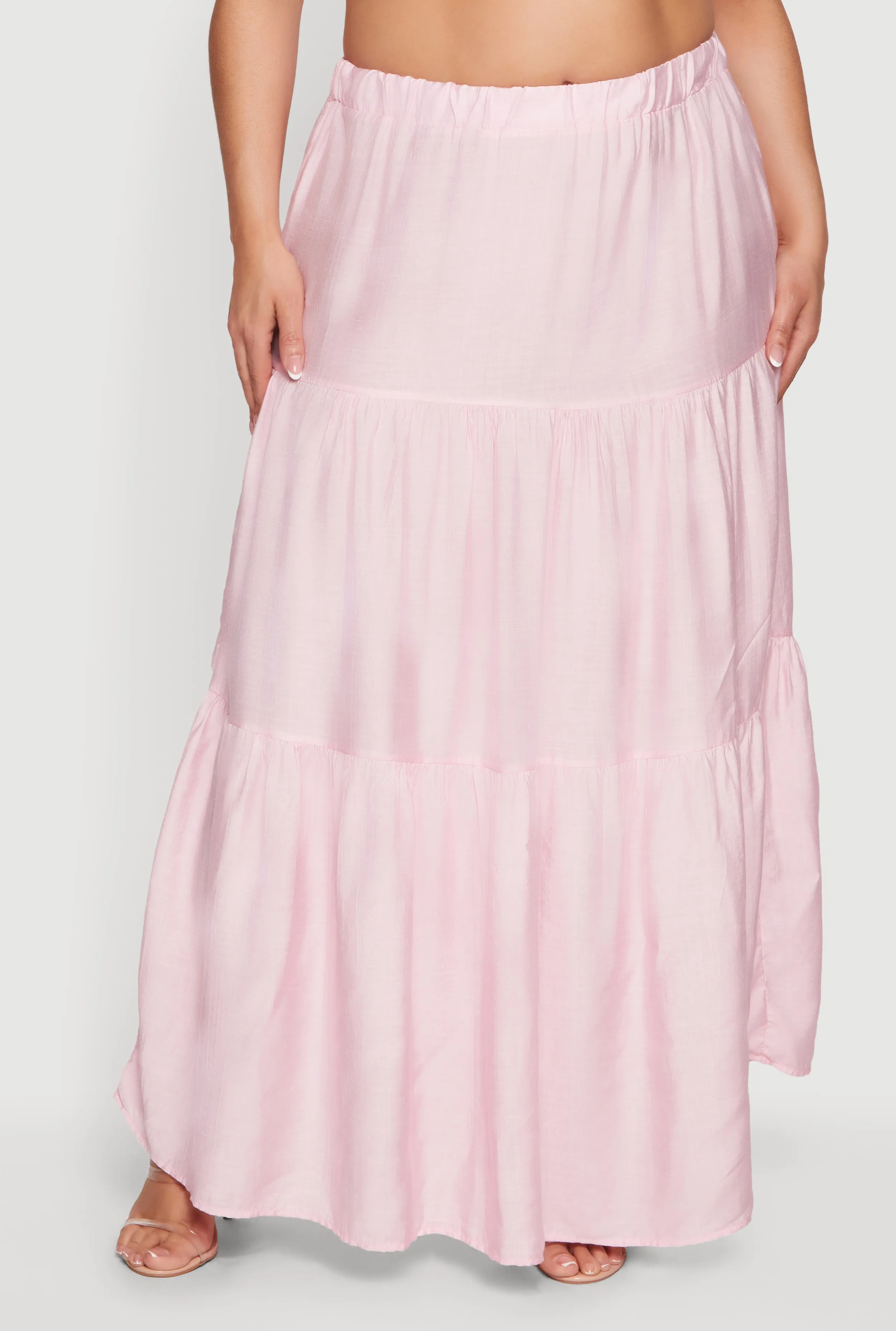 Plus Size High Waisted Ruffle Tiered Maxi Skirt sold by Rainbow product image thumbnail 3