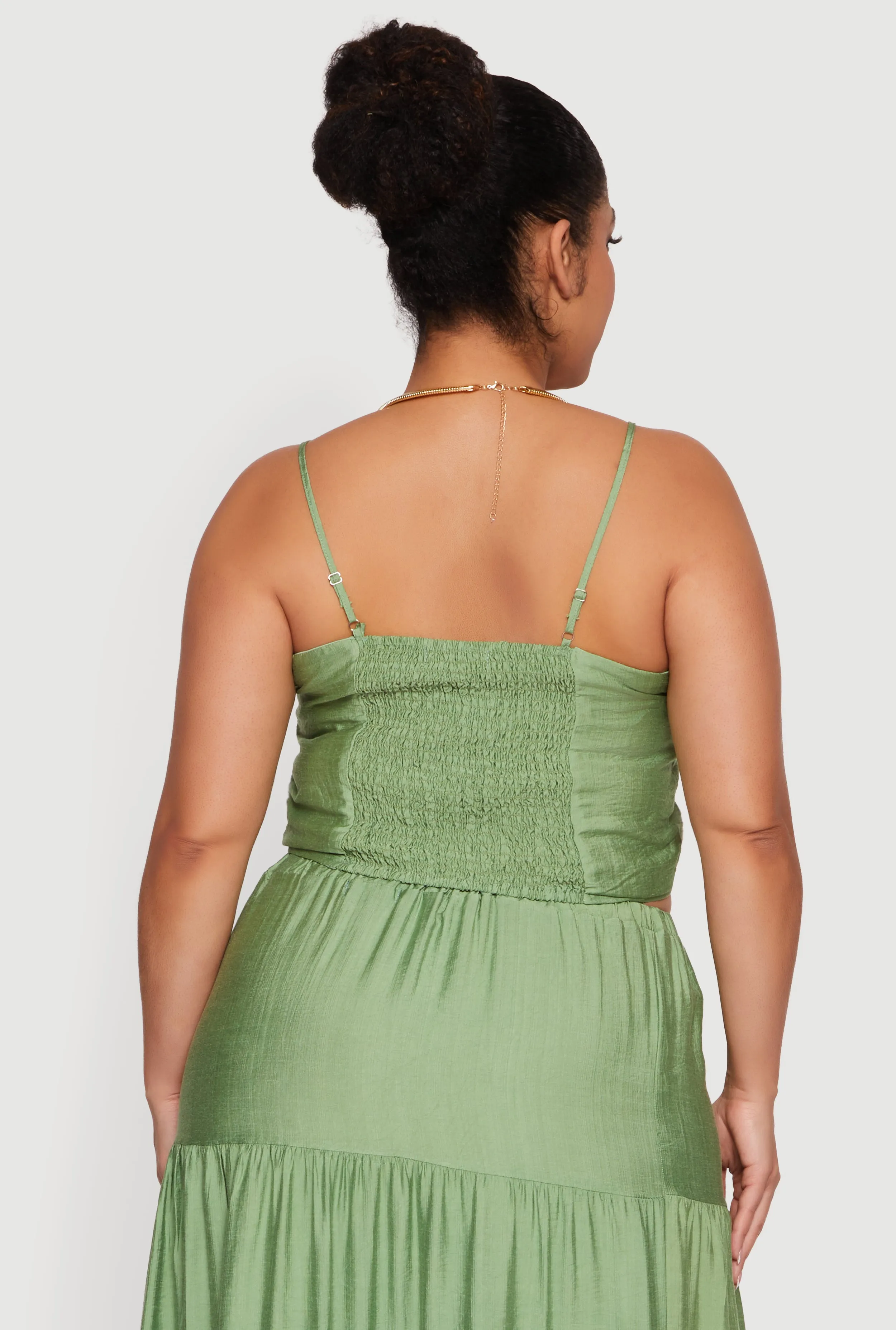 Plus Size Smocked Back Sweetheart Crop Top sold by Rainbow product image thumbnail 5